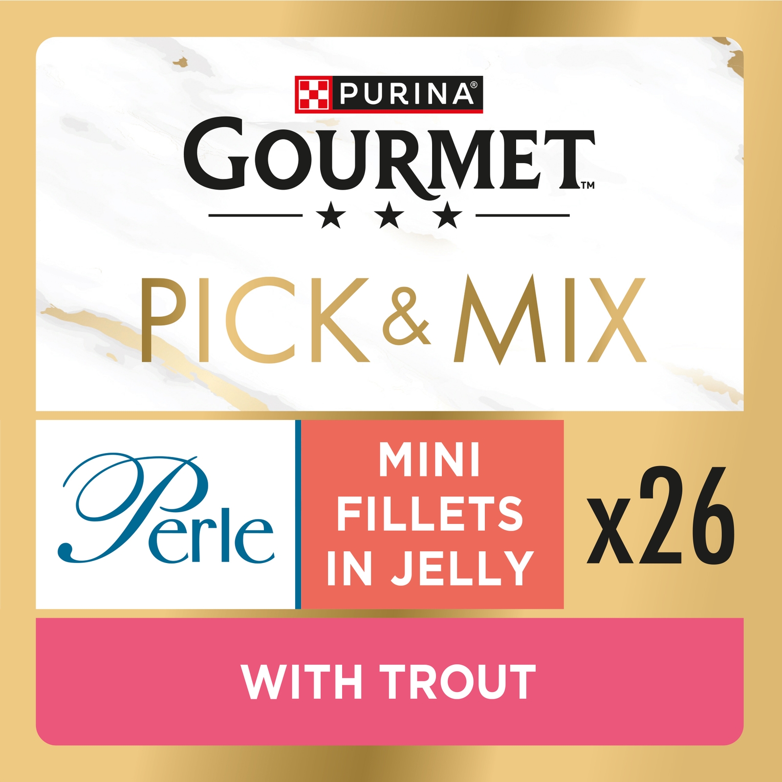 Image of GOURMET Perle Mini Fillets in Jelly with Trout Adult Wet Cat Food 26x85g