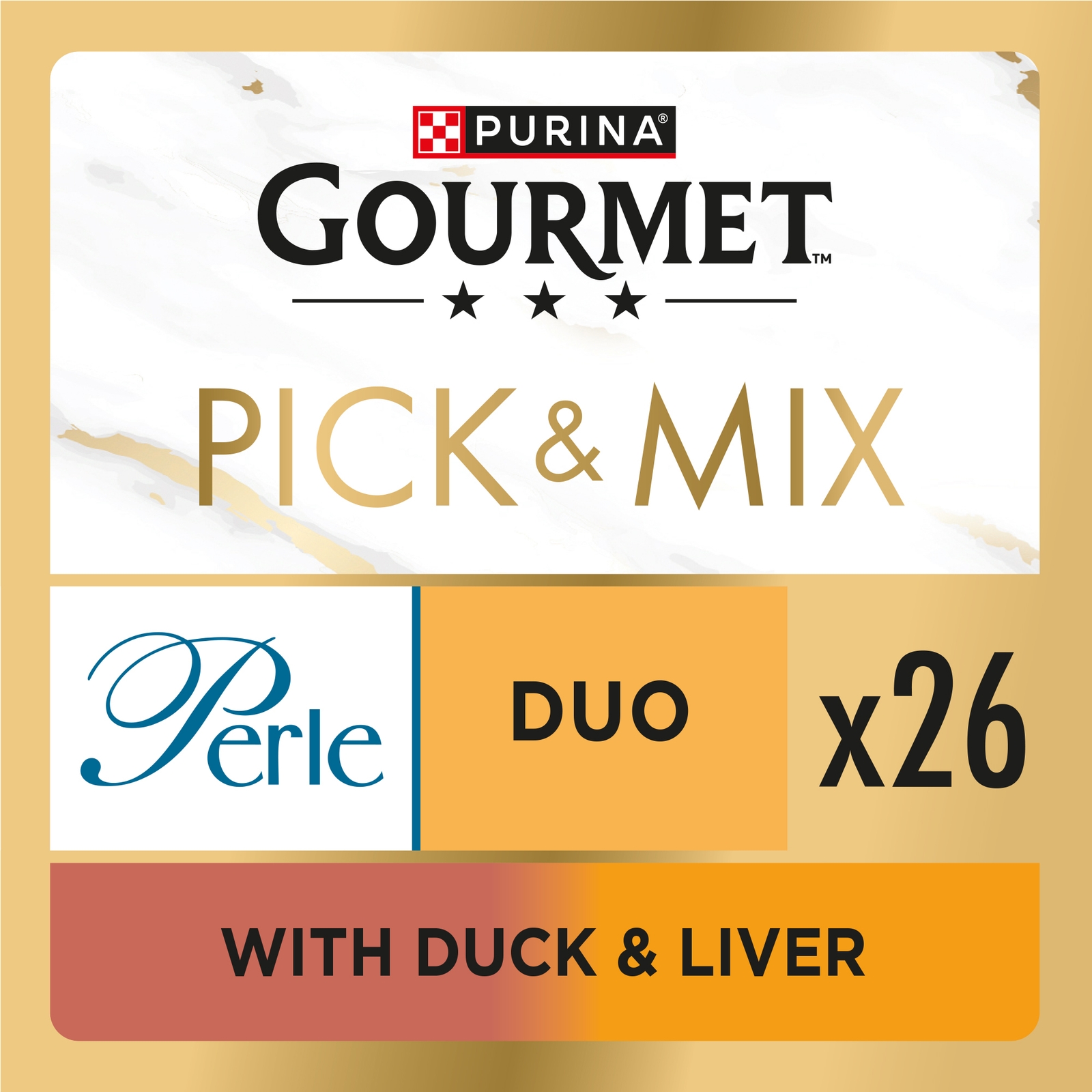 Image of GOURMET Perle Duo in Gravy with Duck & Liver Adult Wet Cat Food 26x85g