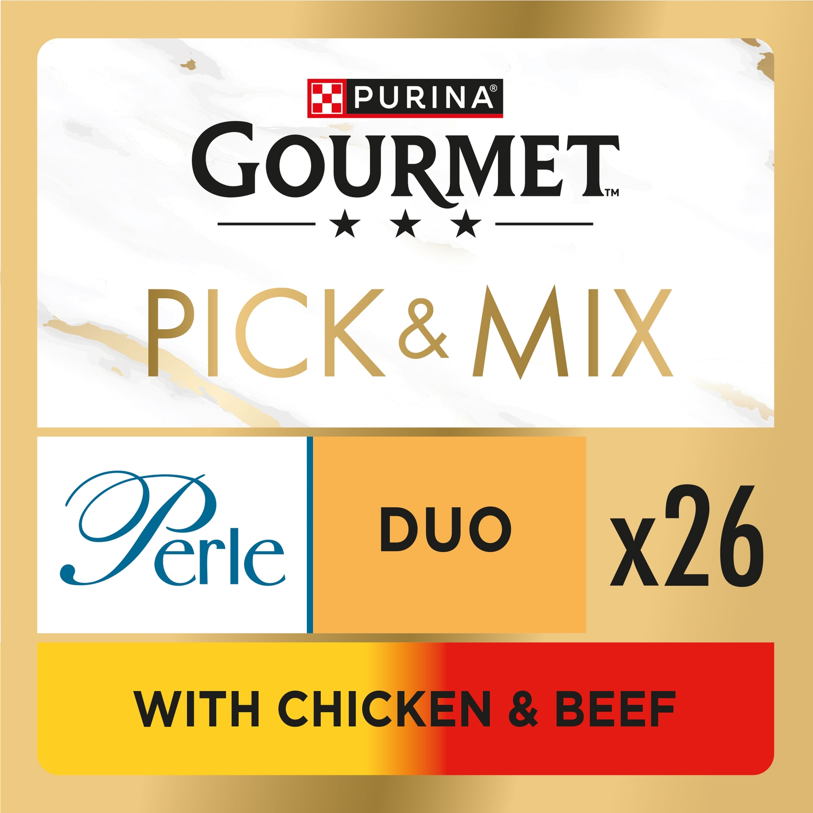 Image of GOURMET Perle Duo in Gravy with Chicken & Beef Adult Wet Cat Food 26x85g