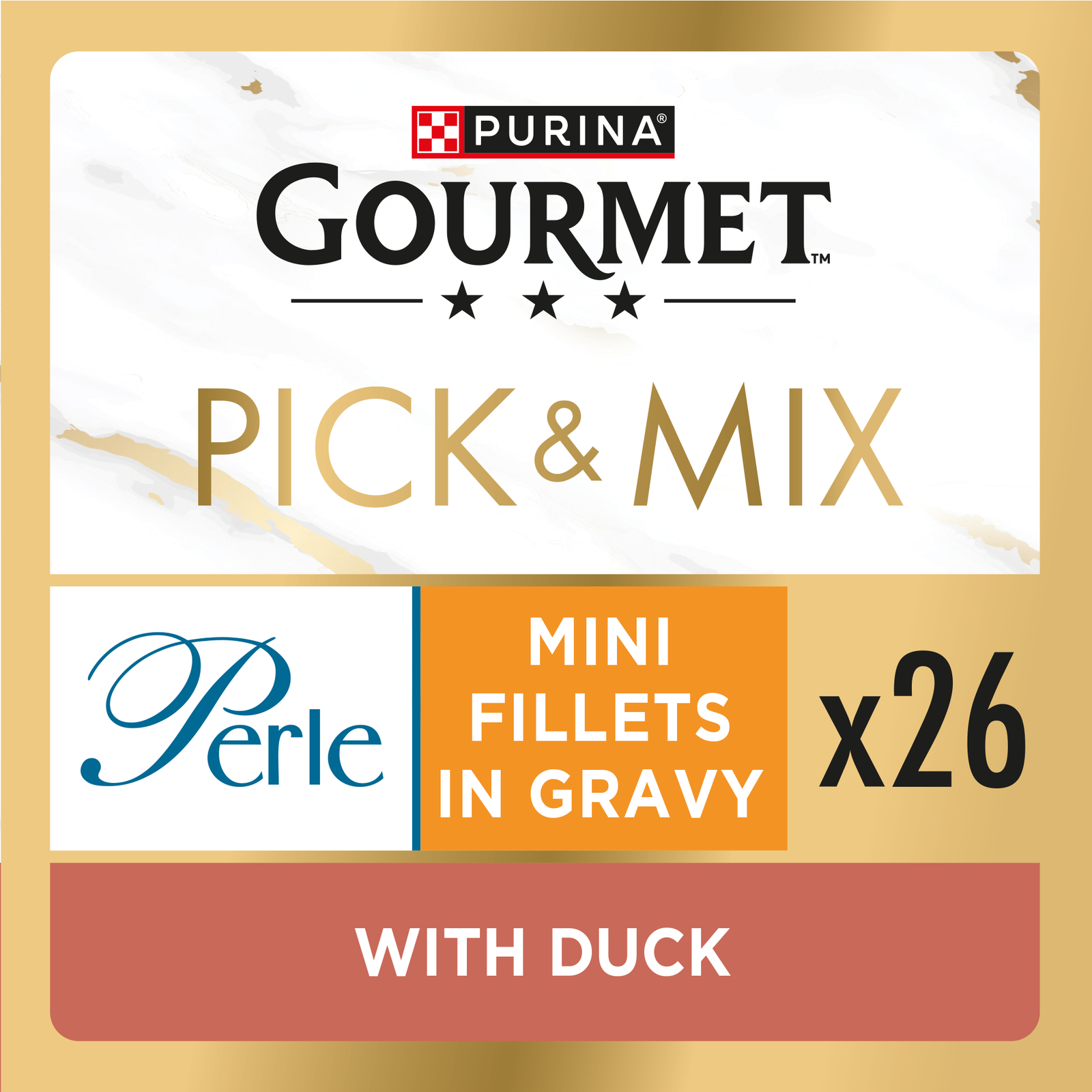 Image of GOURMET Perle Mini Fillets in Gravy with Duck Adult Wet Cat Food 26x85g