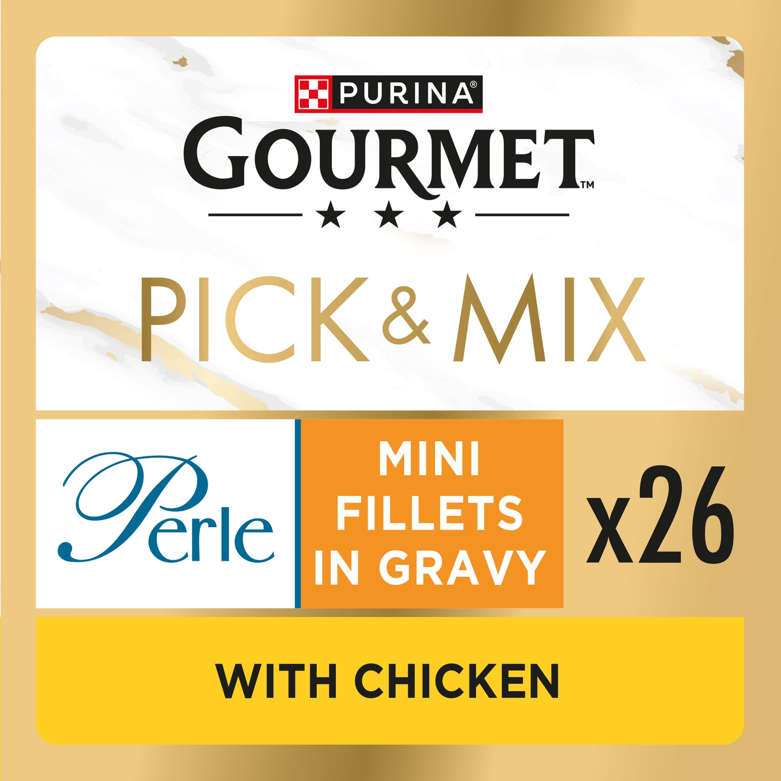 Image of GOURMET Perle Mini Fillets in Gravy with Chicken Adult Wet Cat Food 26x85g