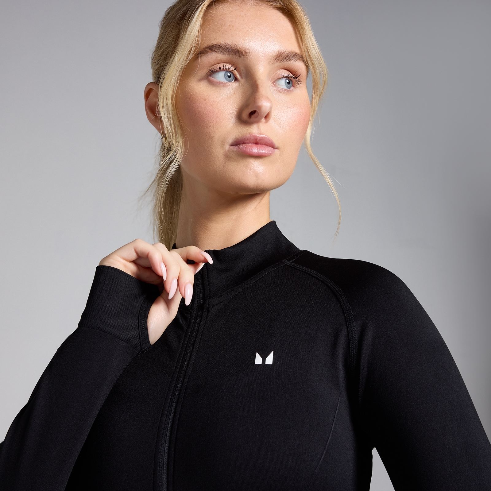 Thumbnail - MP Damen Shape Nahtlose Jacke mit durchgehendem Reißverschluss – Schwarz - XS