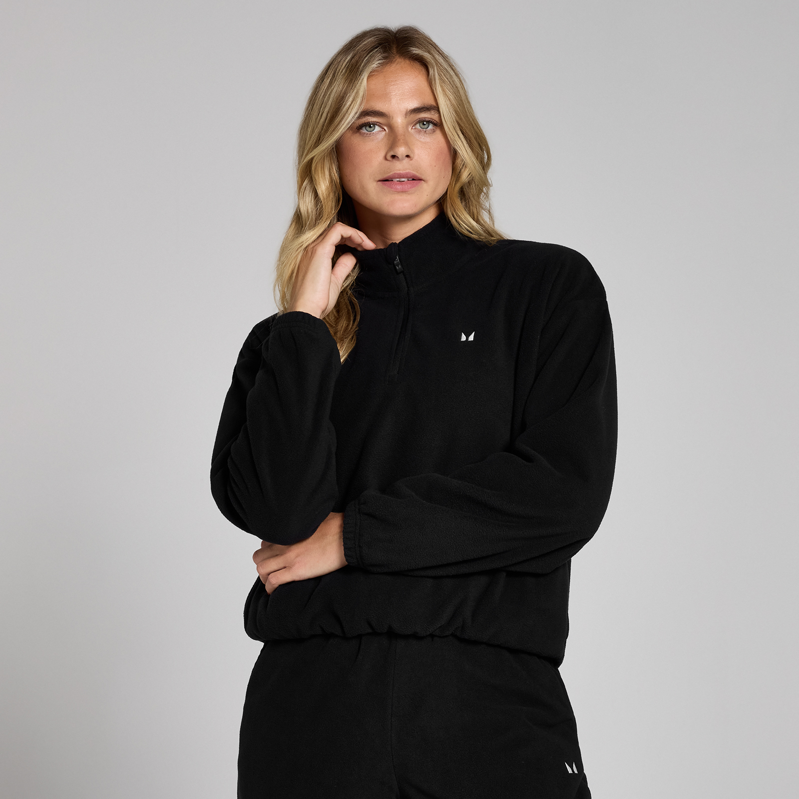 5059883428598 - Damen Fleece mit 1 4-Reißverschluss und Trichterkragen – Schwarz - S 5059883428598 - Damen Fleece mit 1 4-Reißverschluss und Trichterkragen – Schwarz - S
