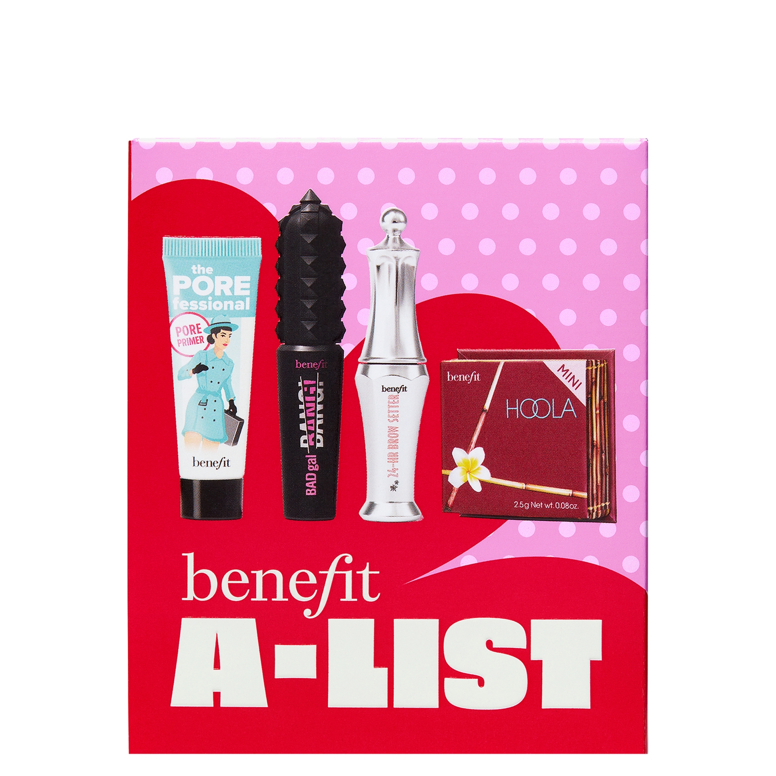 benefit A-List Full Glam Kit: Badgal Bang Mascara, Hoola Bronzer, Porefessional Primer and 24hr Brow