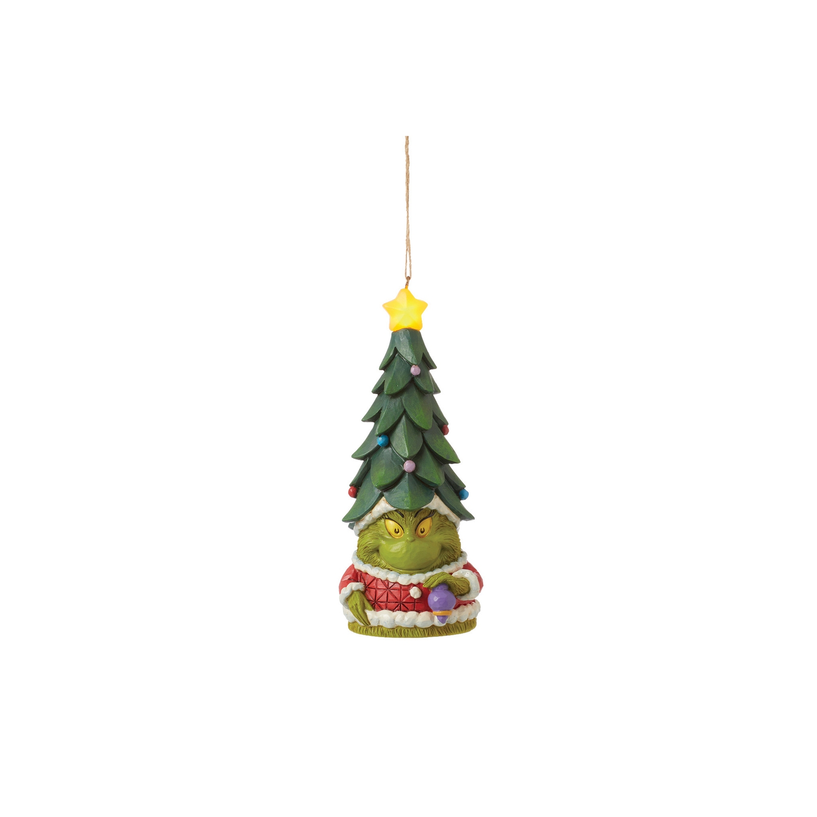 Image of Enesco Grinch Gnome with Light-up Hat Hanging Ornament