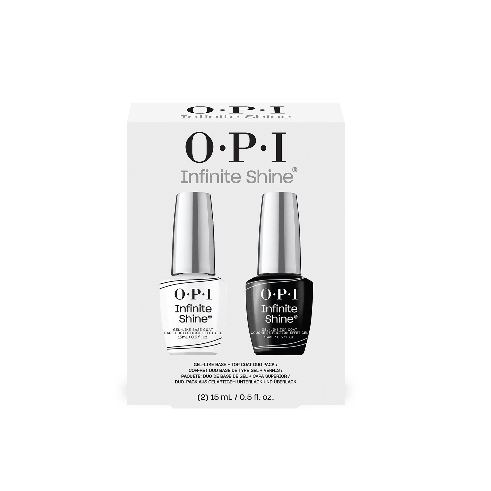 Image of OPI Infinite Shine Long-Wear Base Coat and Top Coat Nail Polish Duo Pack 2 x 15ml