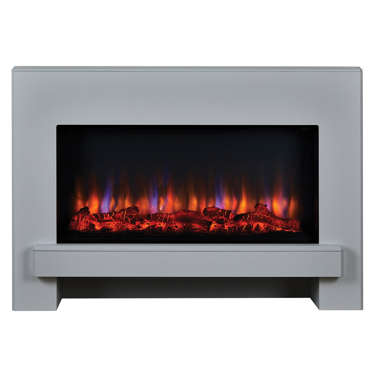 Suncrest Eggleston Electric Fireplace Suite With Remote Control & Flat To Wall Fitting - White