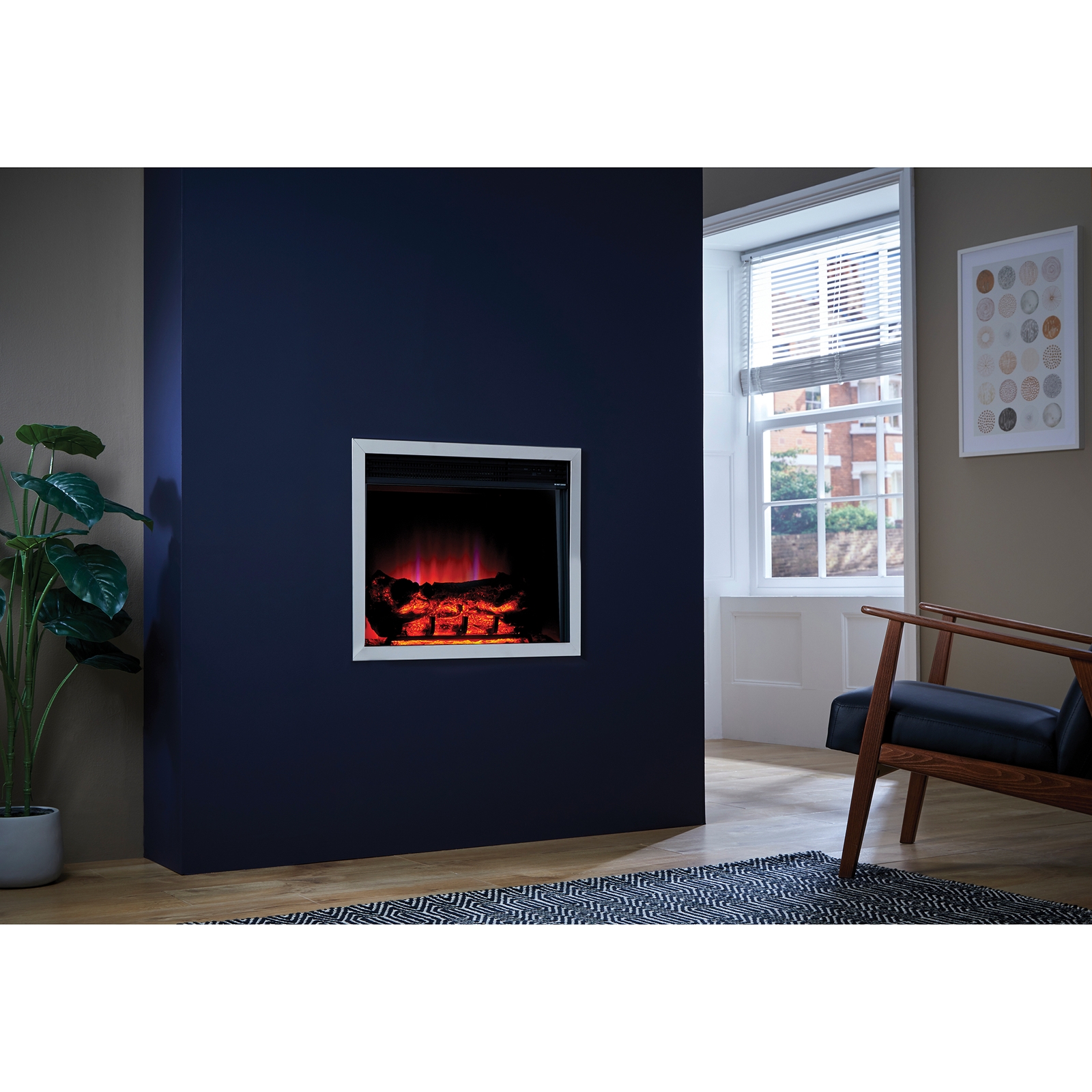 Suncrest Sonar Wall Mounted Hole-In-Wall Electric Fire with Remote Control