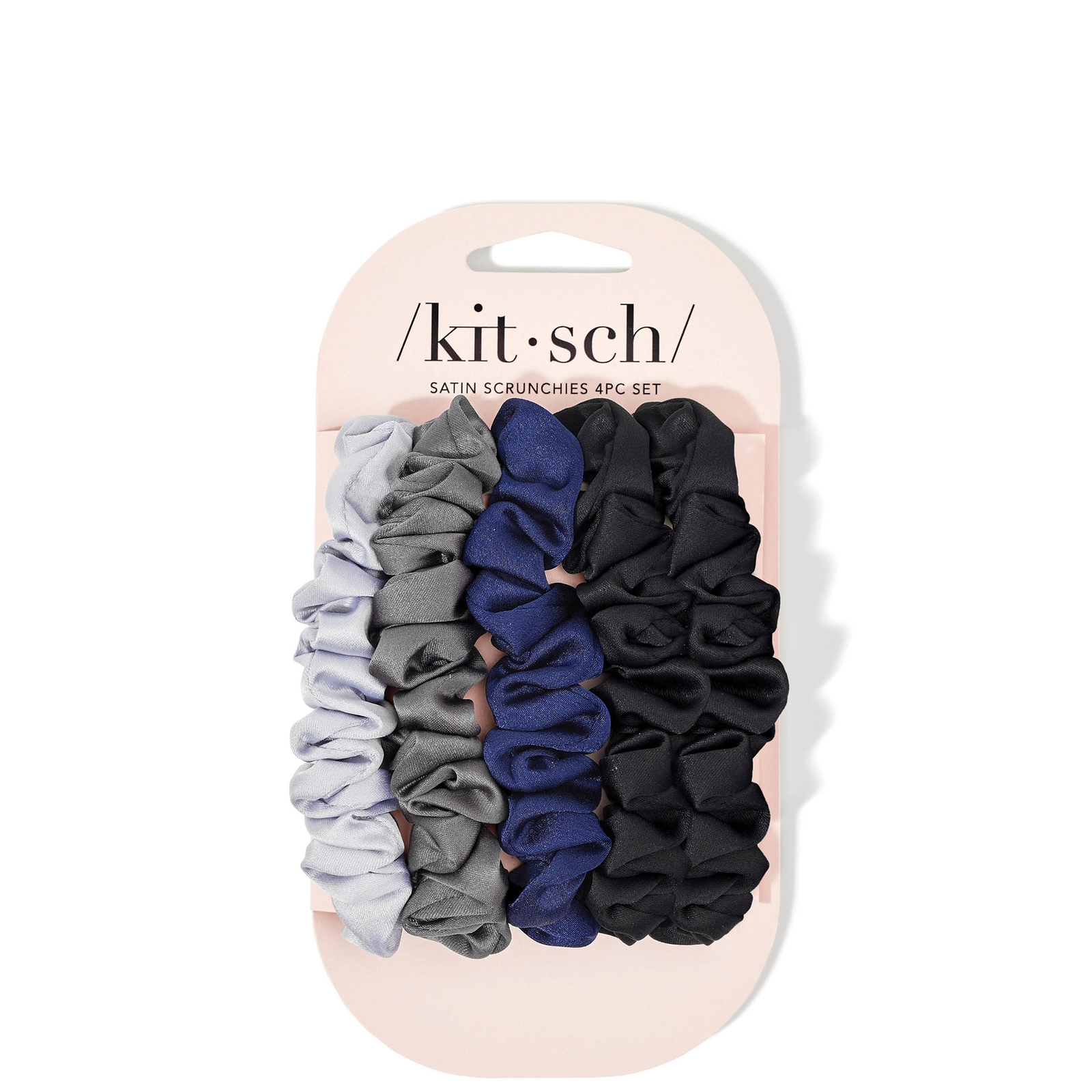 Shop Kitsch Satin Petite Scrunchies 5 Piece Set - Midnight