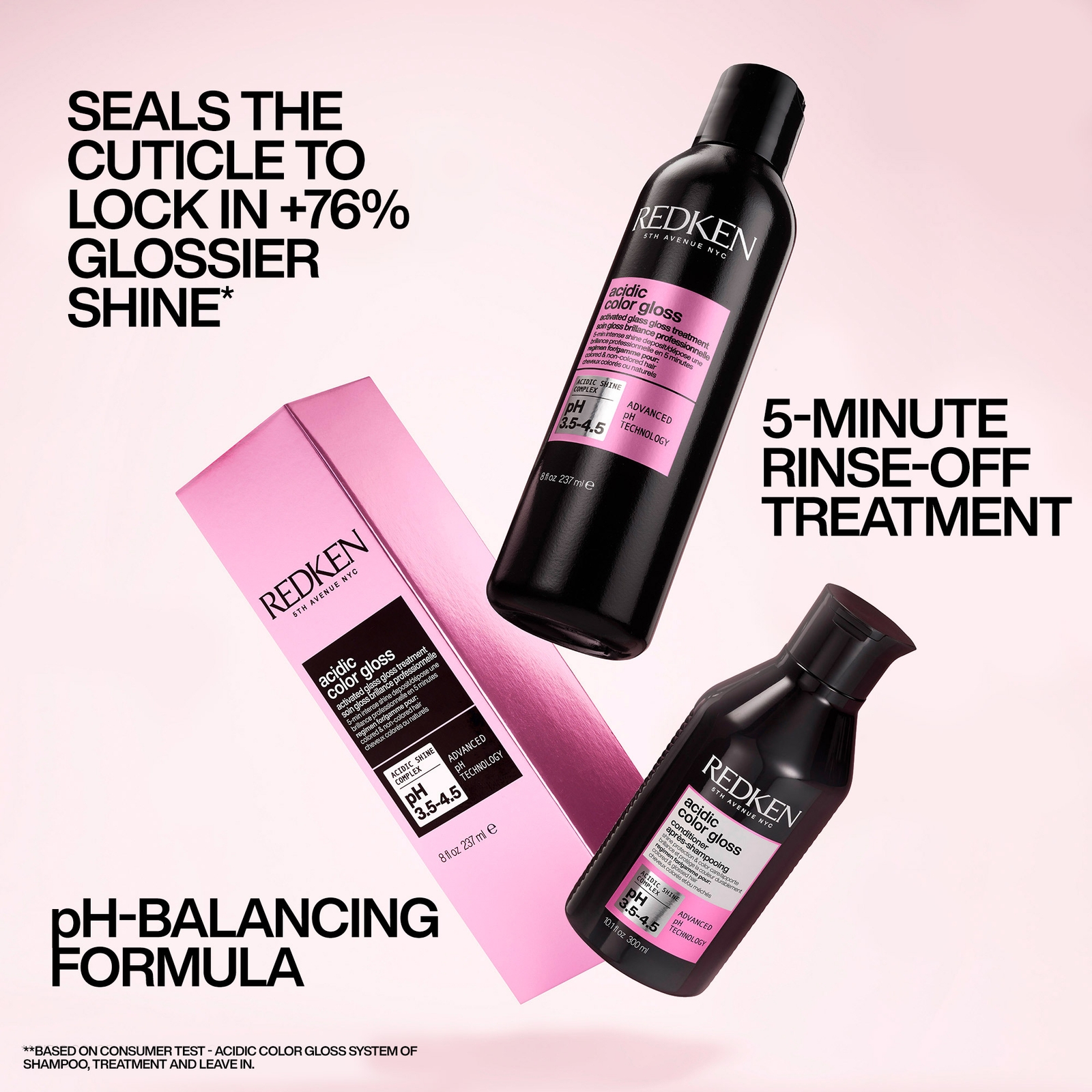 Thumbnail - Redken Acidic Color Gloss Shampoo Mini 75ml, Activated Glass Gloss Treatment 237ml and Conditioner Mini 50ml