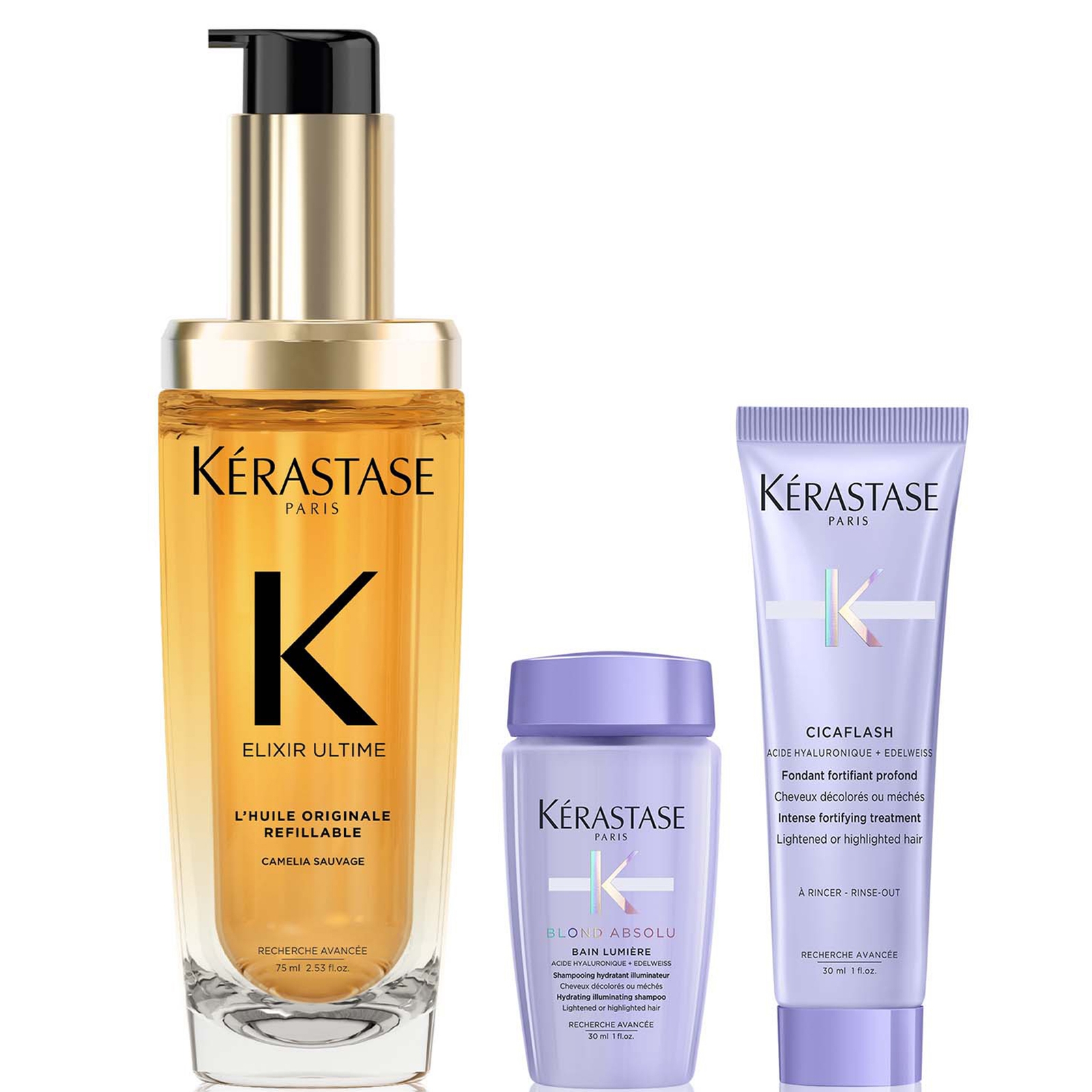 Kerastase Kérastase Elixir Ultime L'huile Originale Hair Oil 75ml With Mini Deluxe Blond Absolu Shampoo 30ml A In White