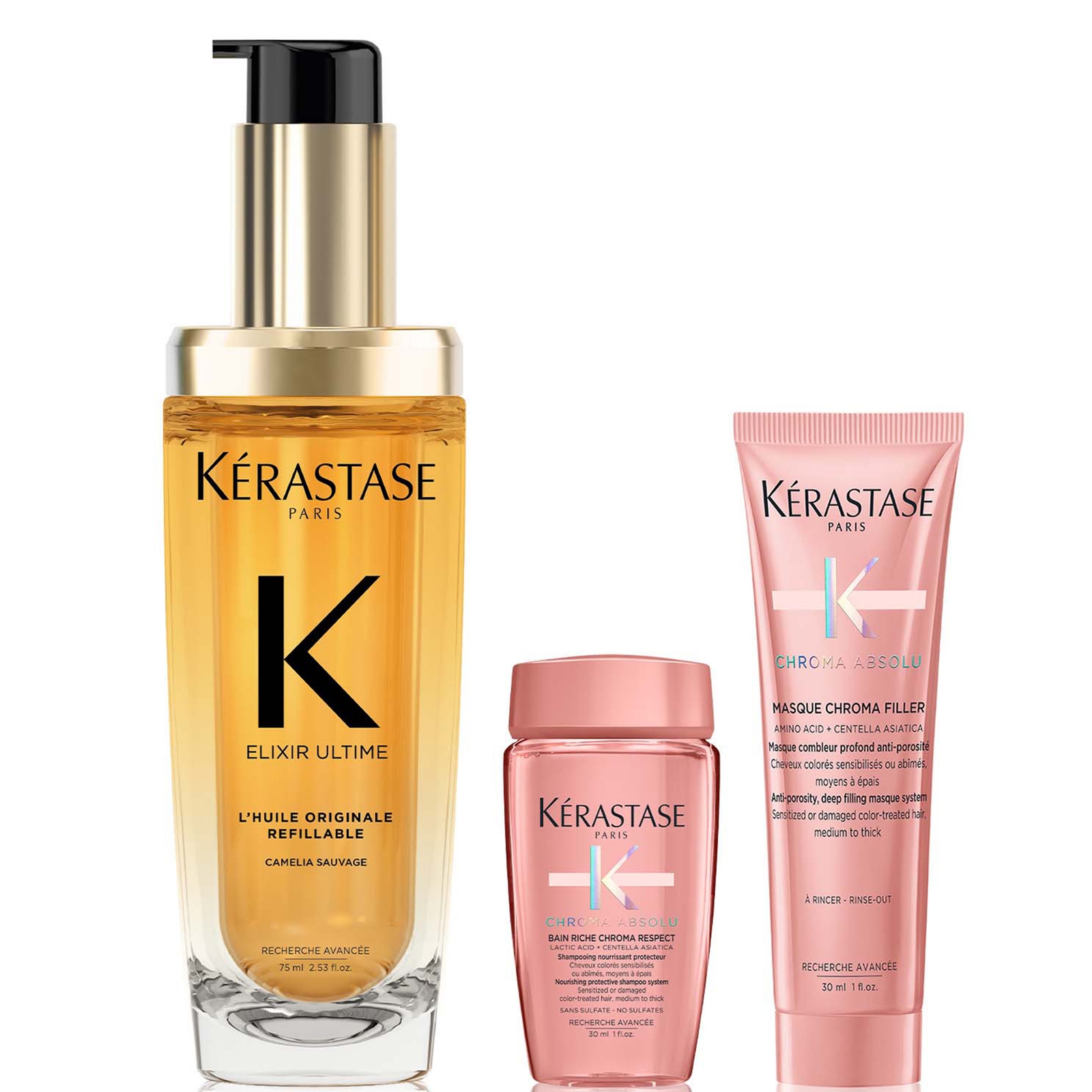 Kerastase Kérastase Elixir Ultime L'huile Originale Hair Oil 75ml For All Hair Types With Free Mini Deluxe Chr