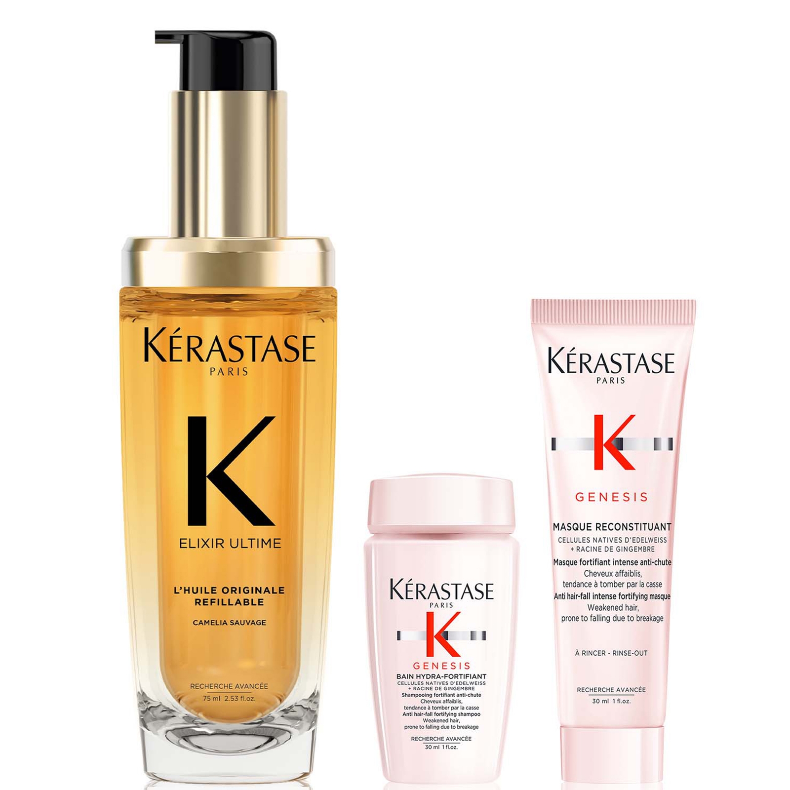 Kerastase Kérastase Elixir Ultime L'huile Originale Hair Oil 75ml With Mini Deluxe Genesis Shampoo 30ml And Ma