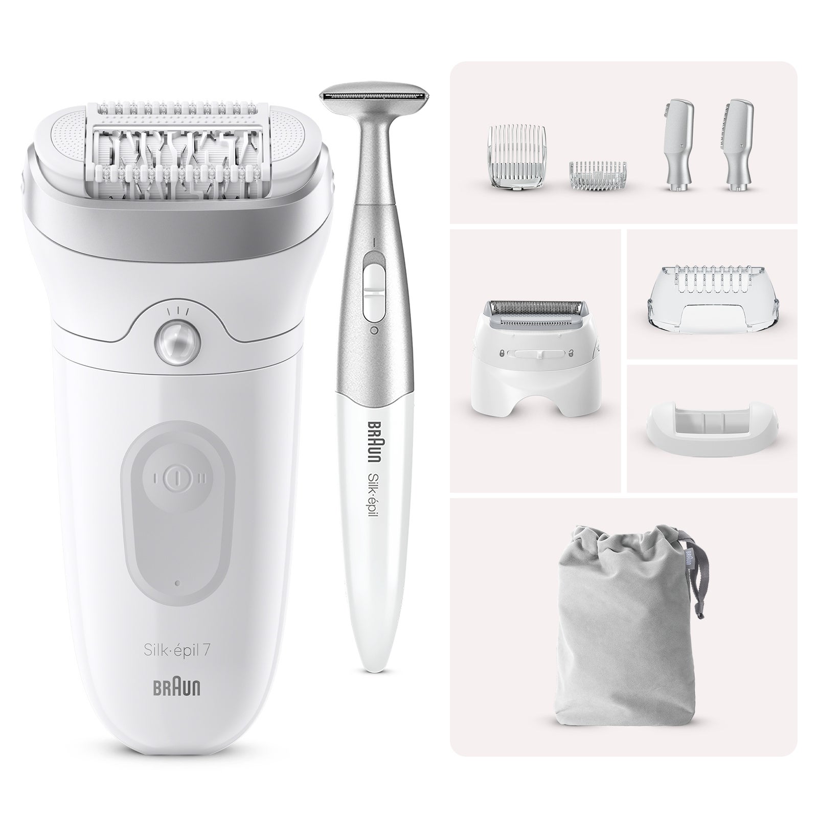 Women's Silver Braun Silk-Épil Series 7-241 Epilator Size 7
