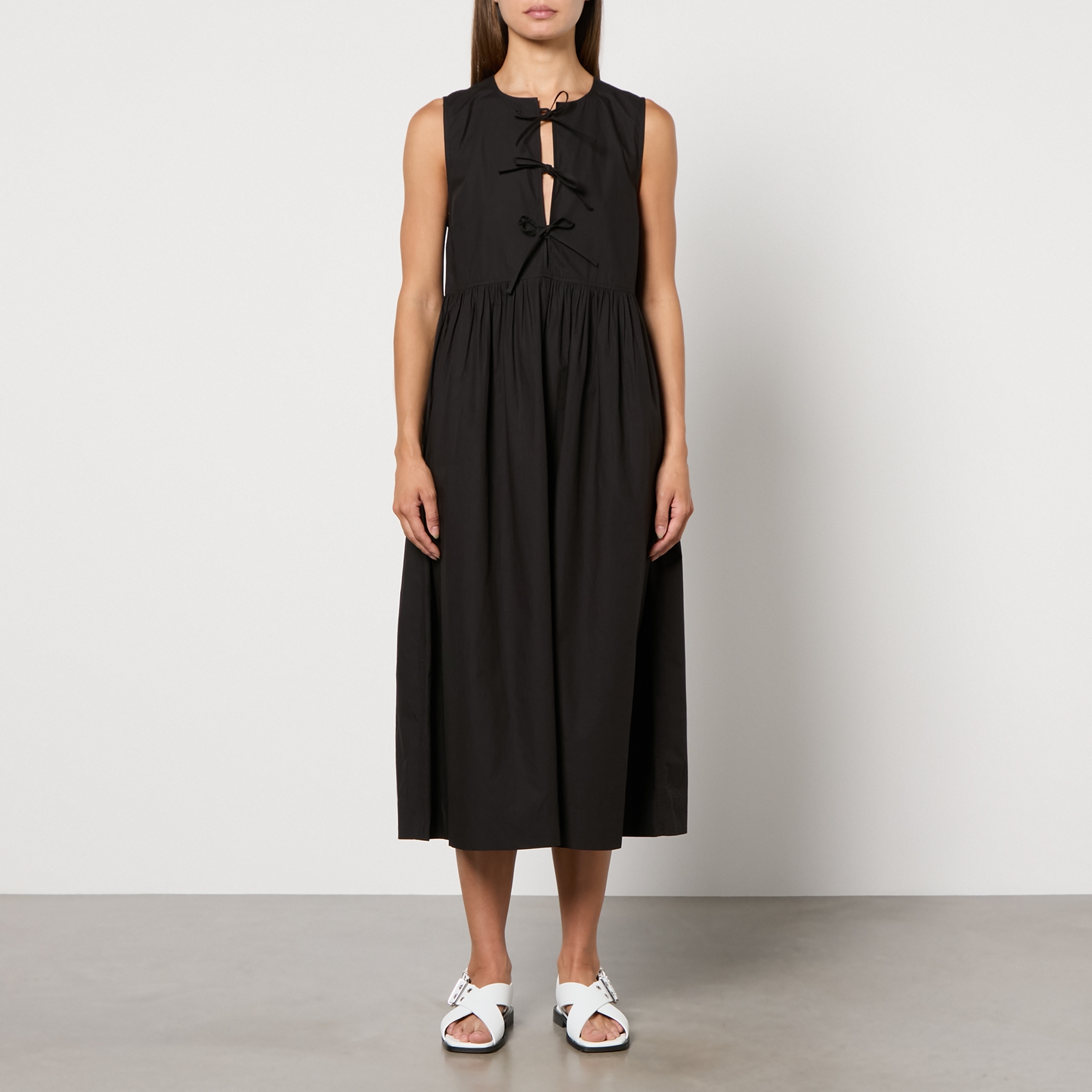 Ganni Cotton-Poplin Midi Dress - EU 34/UK 6