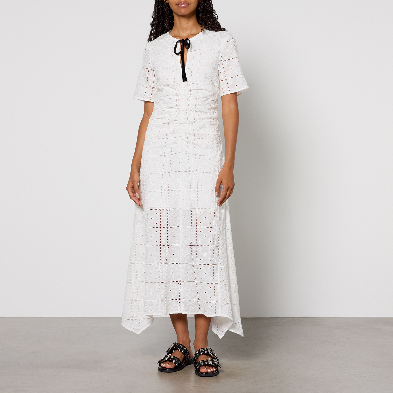 Ganni Broderie Anglaise Cotton Maxi Dress - EU 38/UK 10