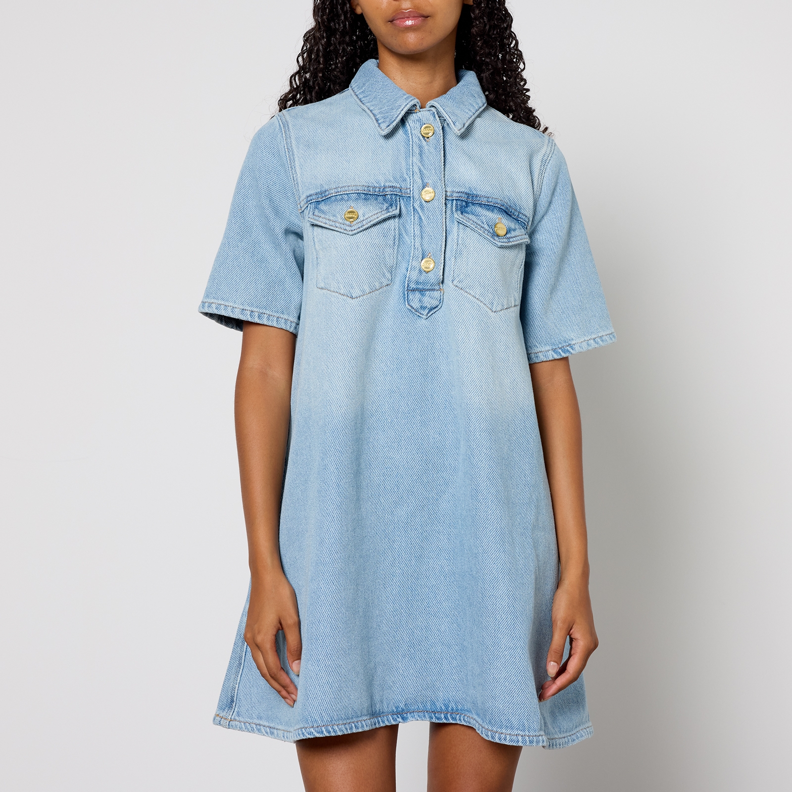 Ganni Denim Mini Dress - EU 38/UK 10