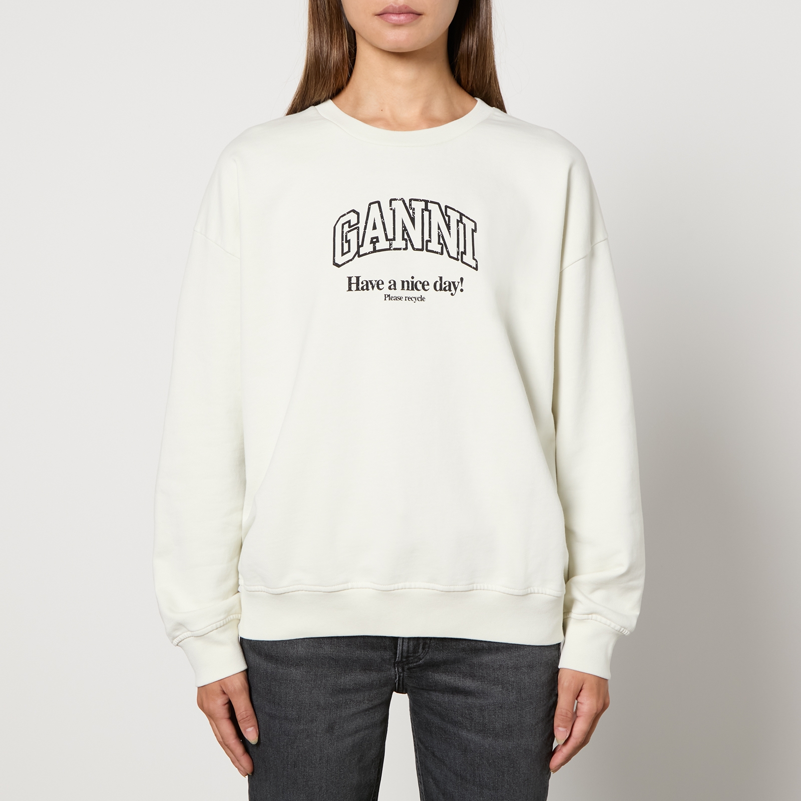 Ganni Isoli Organic Cotton-Jersey Oversized Sweatshirt - S/M