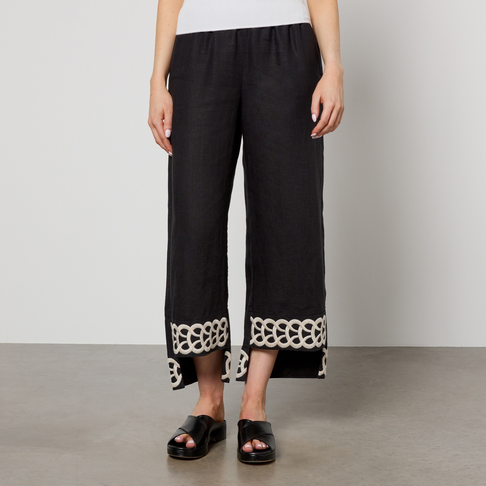 By Malene Birger Mirabellos Embroidered Linen Trousers - DK 40/UK 12