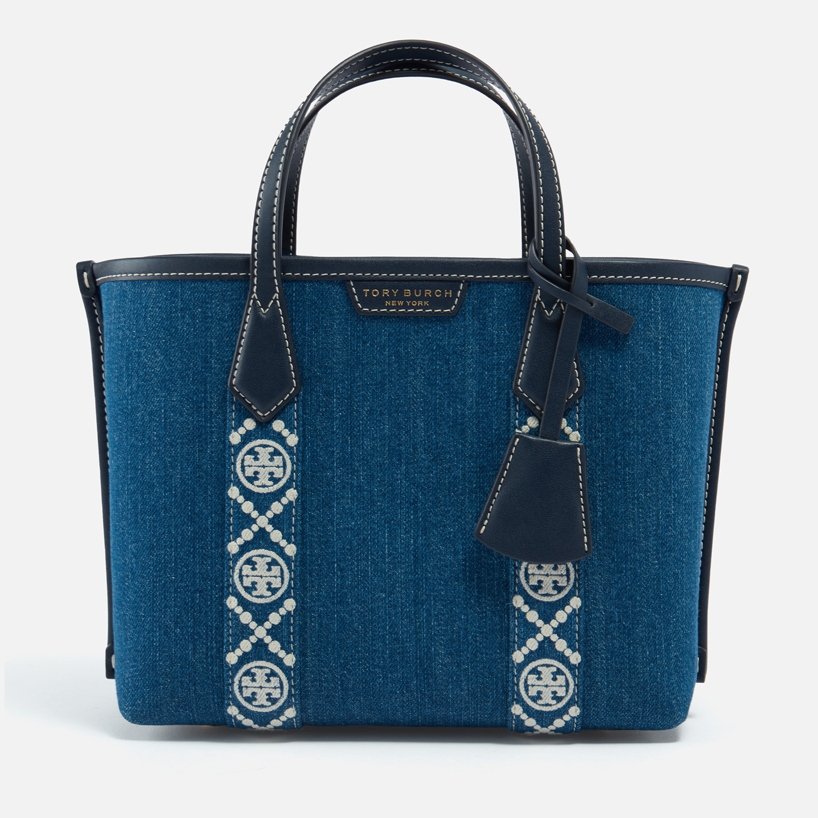 Tory Burch Perry Denim Triple-Compartment Small Tote Bag