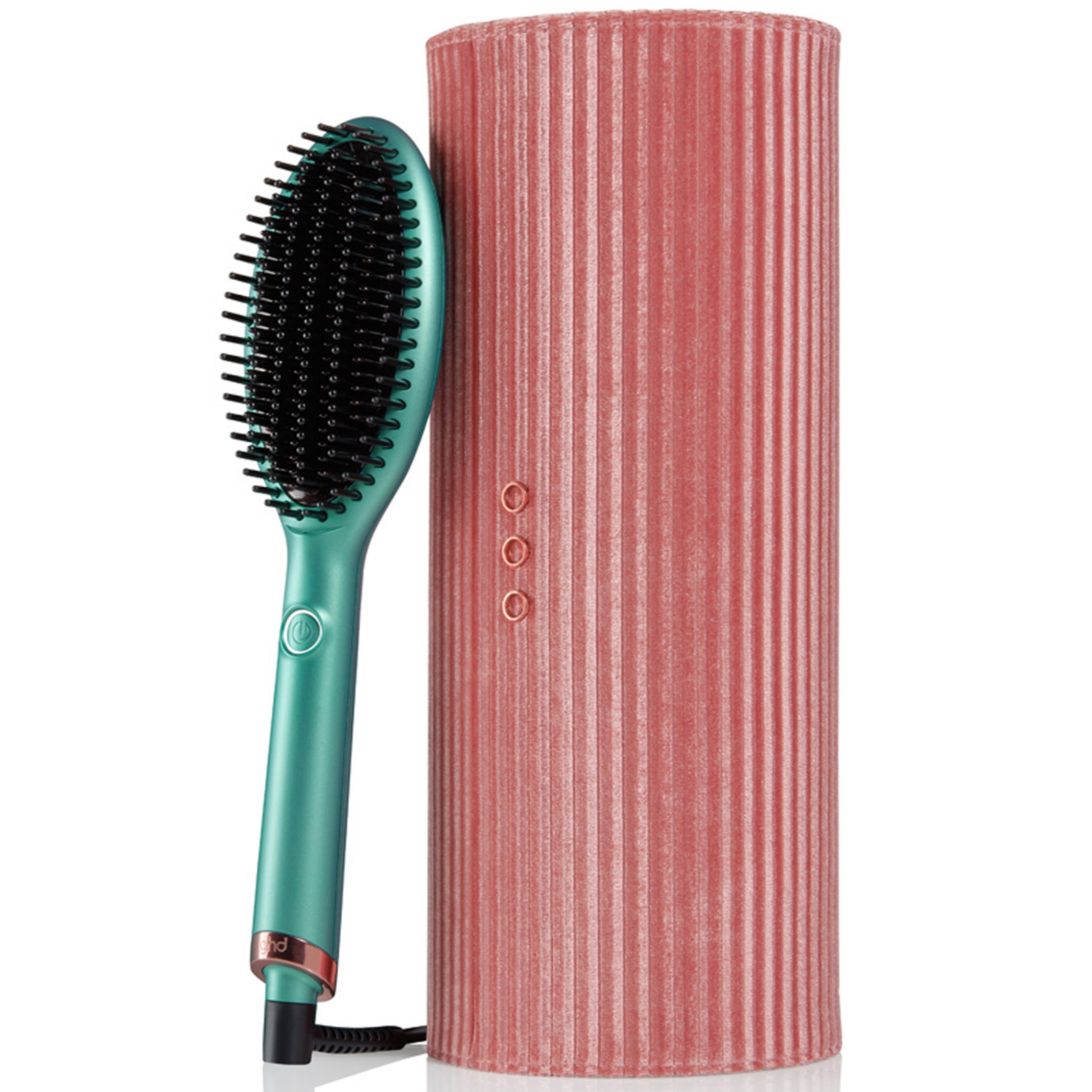 Image of ghd Glide Smoothing Hot Brush for Hair Styling, Ceramic Hair Straightener Brush - Alluring Jade