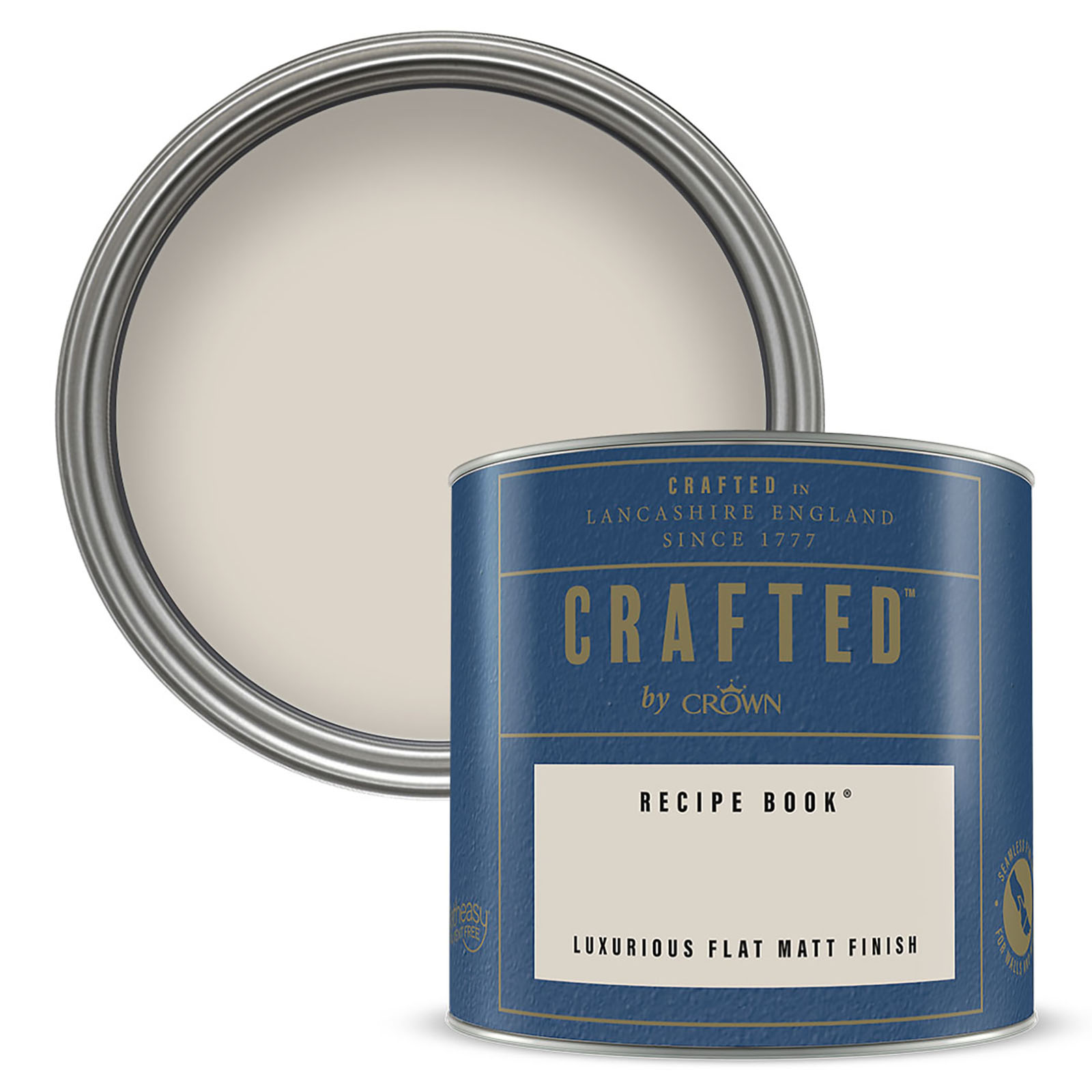 CRAFTED by Crown Flat Matt Paint Recipe Book - Tester 125ml