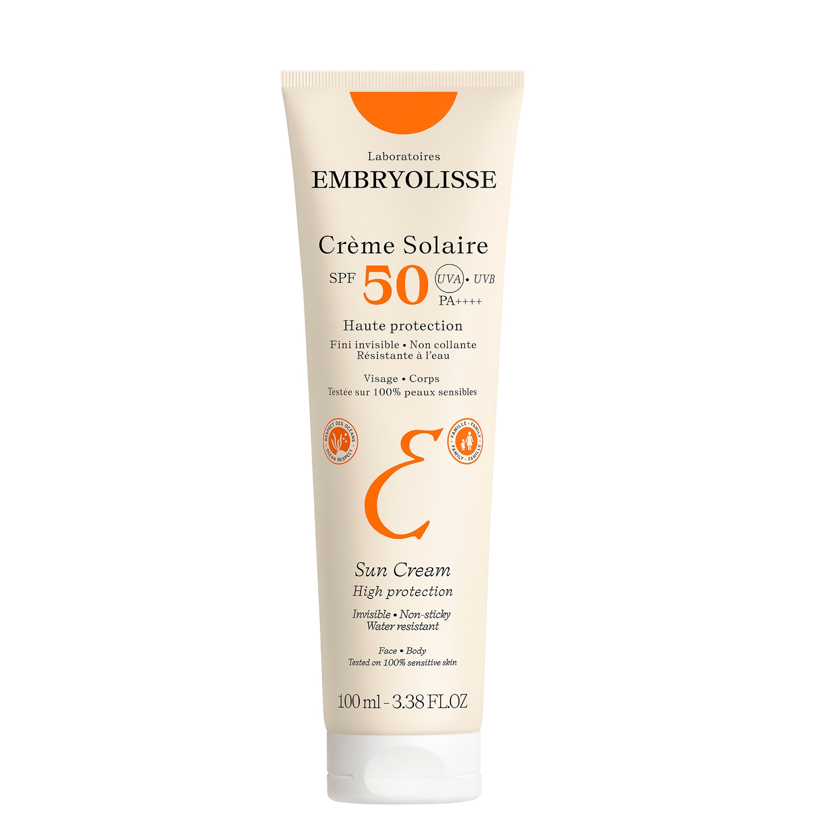 Embryolisse Sun Cream Spf 50 100ml In White