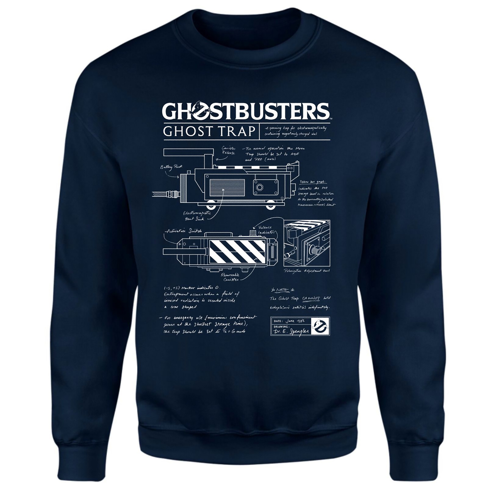 Ghostbusters Ghost Trap Schematic Sweatshirt - Navy - L