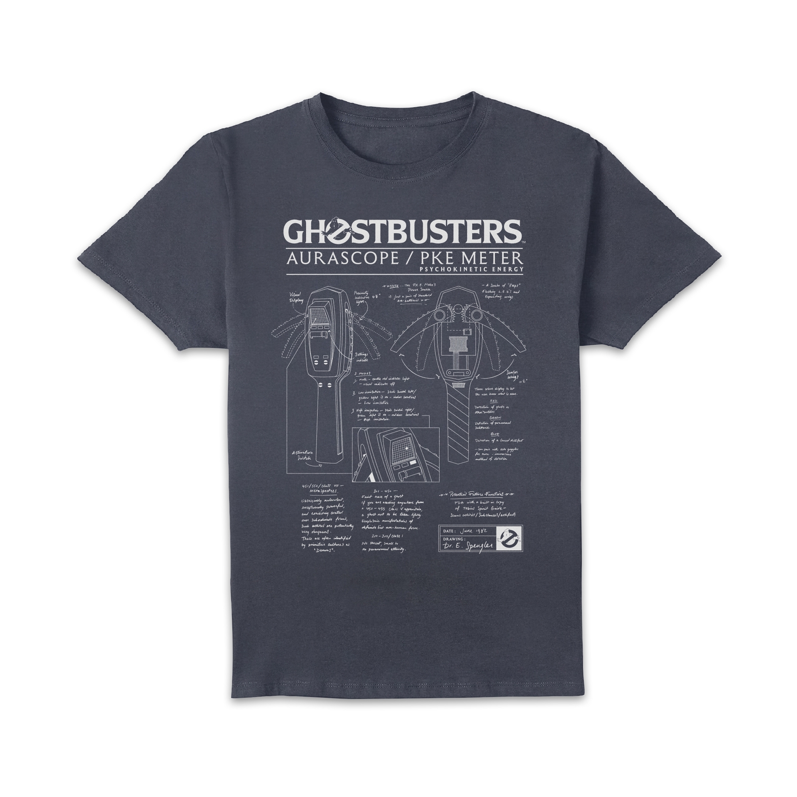 Ghostbusters Ghost Trap Schematic Men's T-Shirt - Navy - S