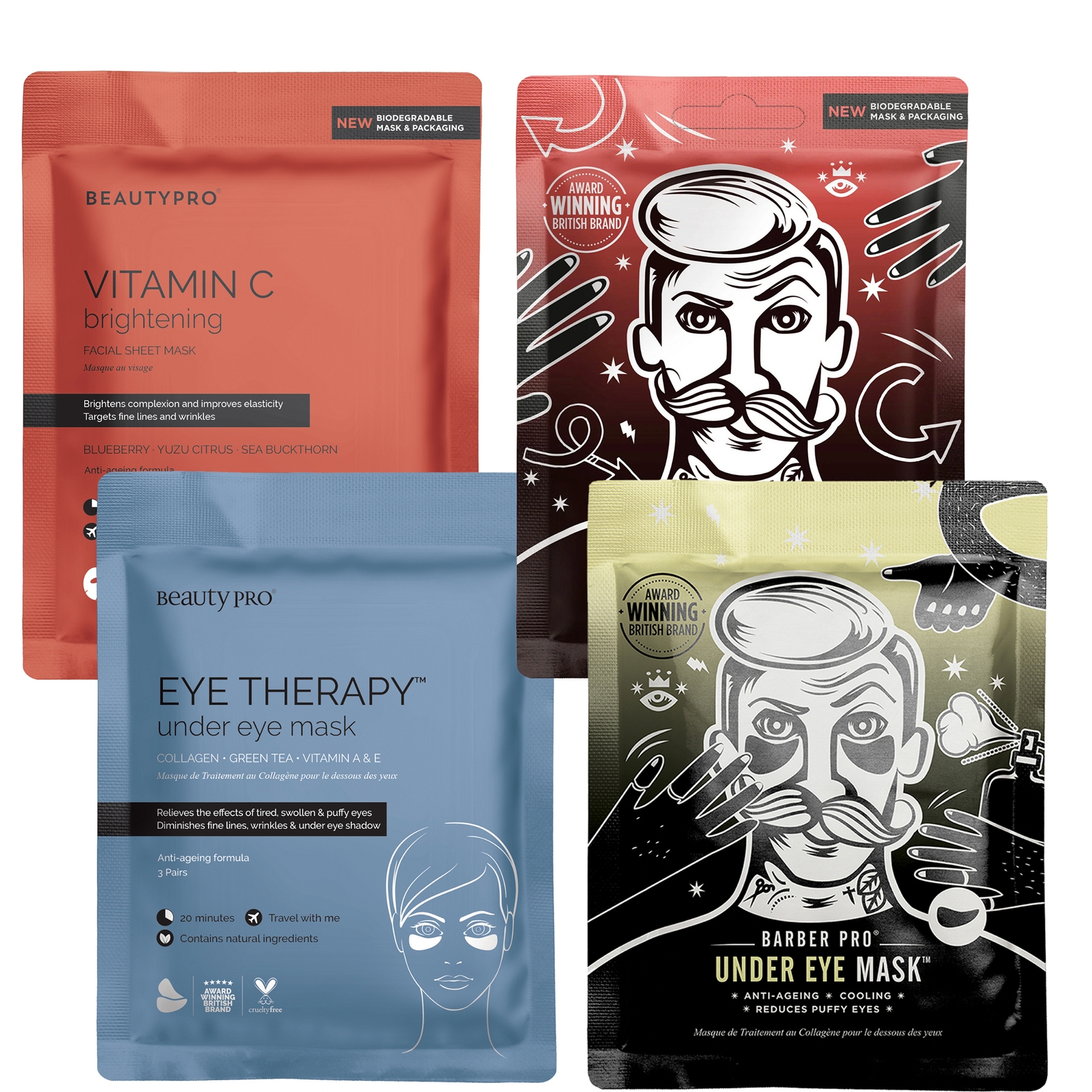 

BEAUTYPRO and BARBER PRO Skincare Heroes Mask Bundle