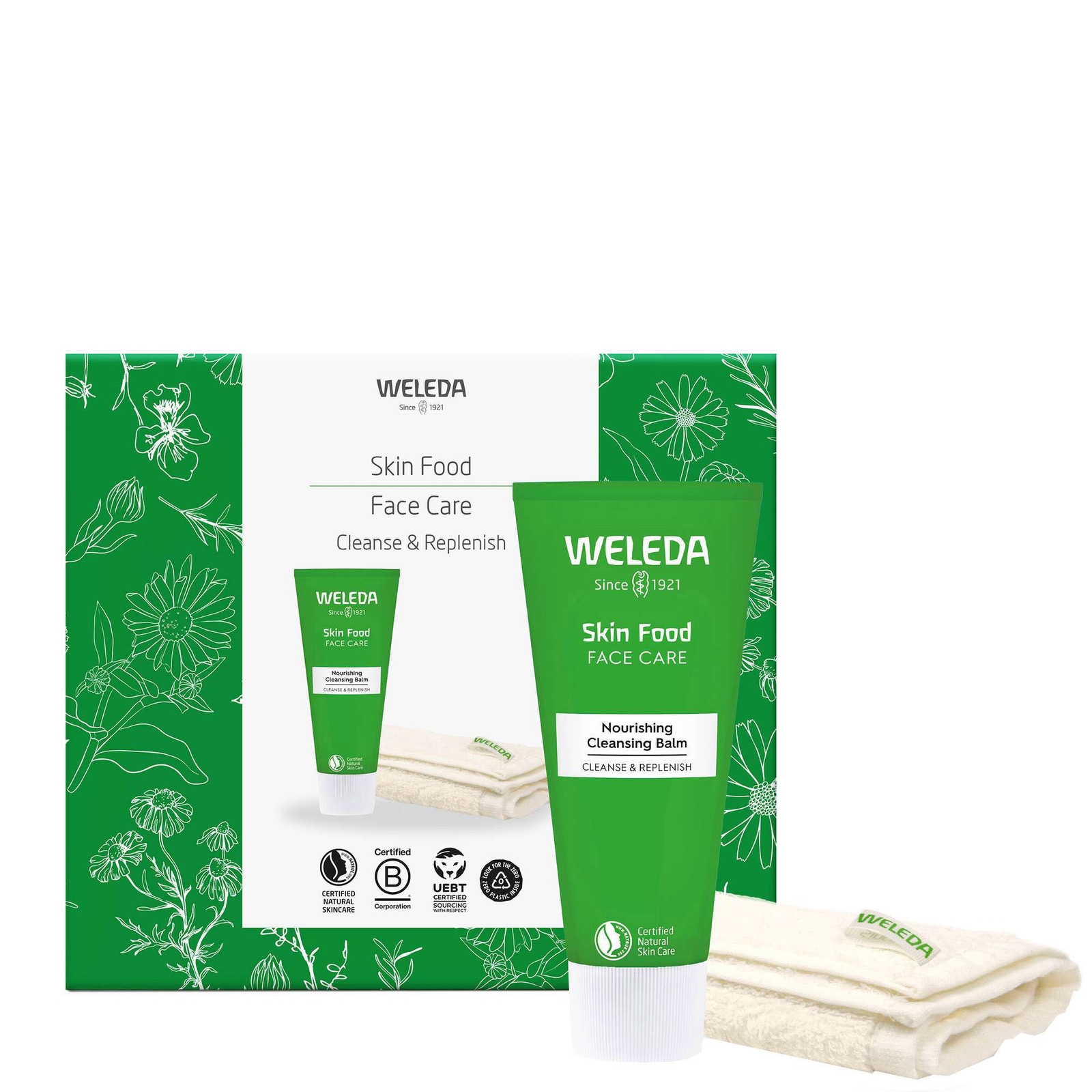 Weleda Gift And Sets Skin Food Cleanse & Replenish Face Care Gift Set In Green