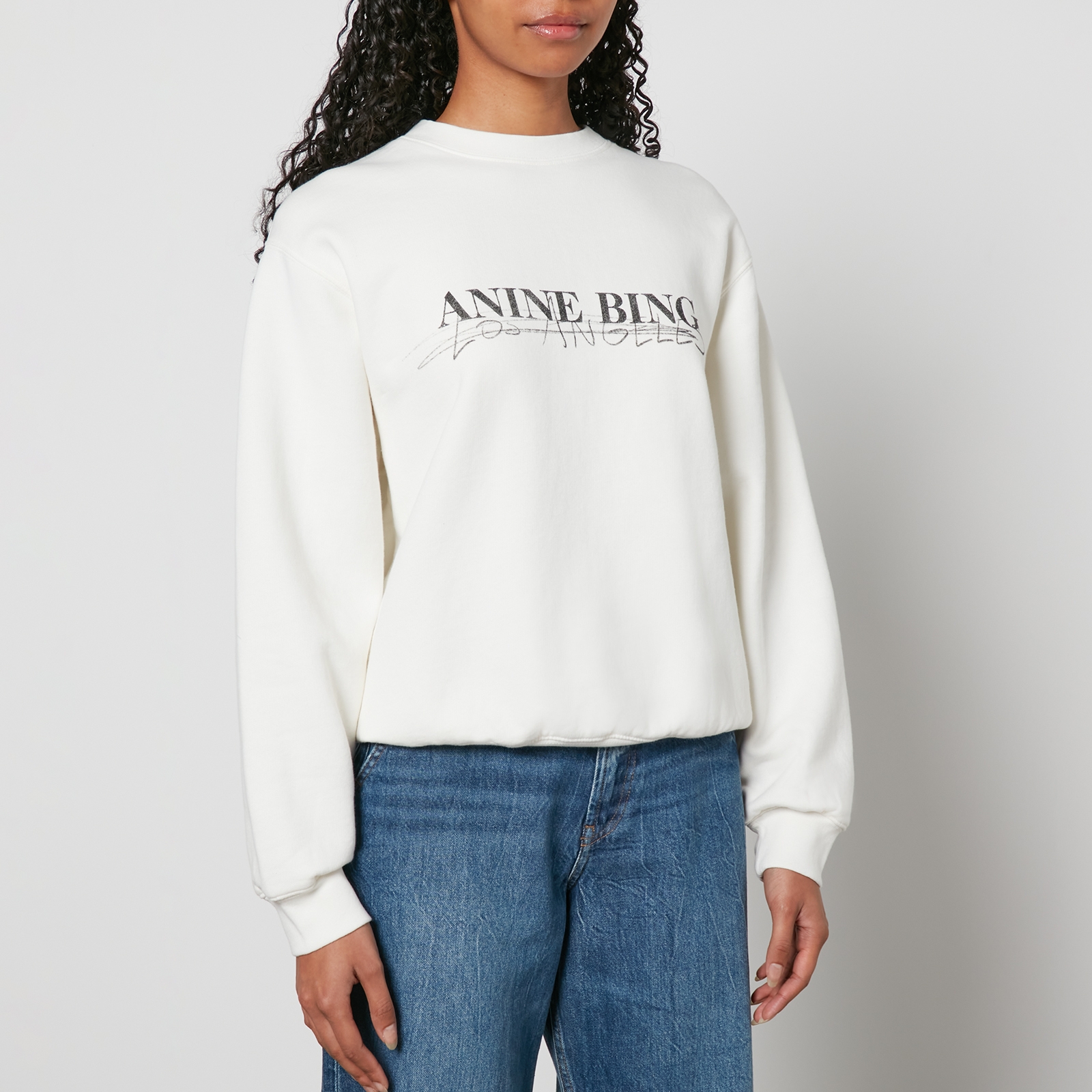 Anine Bing Ramona Doodle Cotton-Jersey Sweatshirt - S