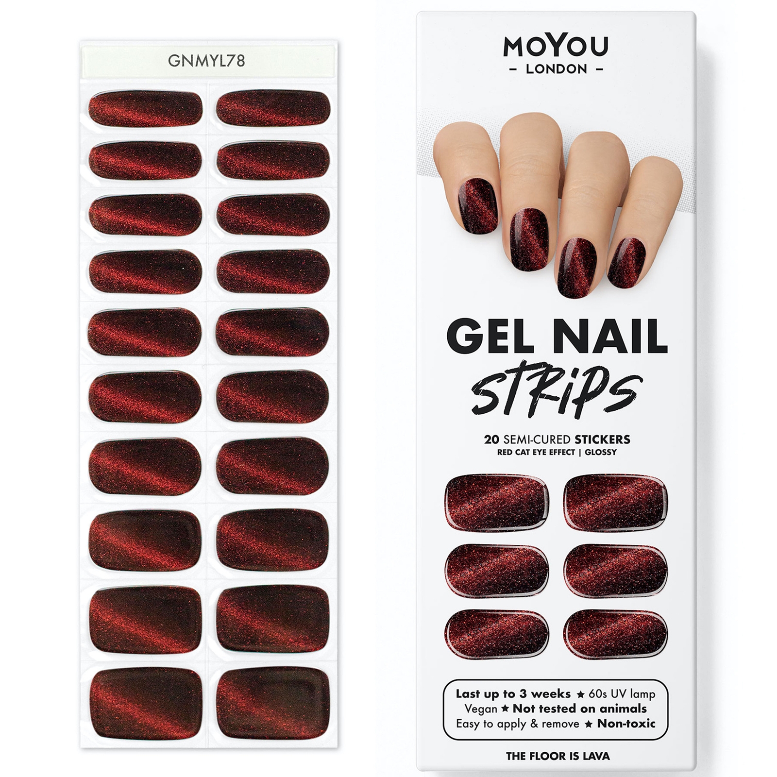 

MoYou Gel Nail Strip - Glitters (Various Options) - The Floor is Lava