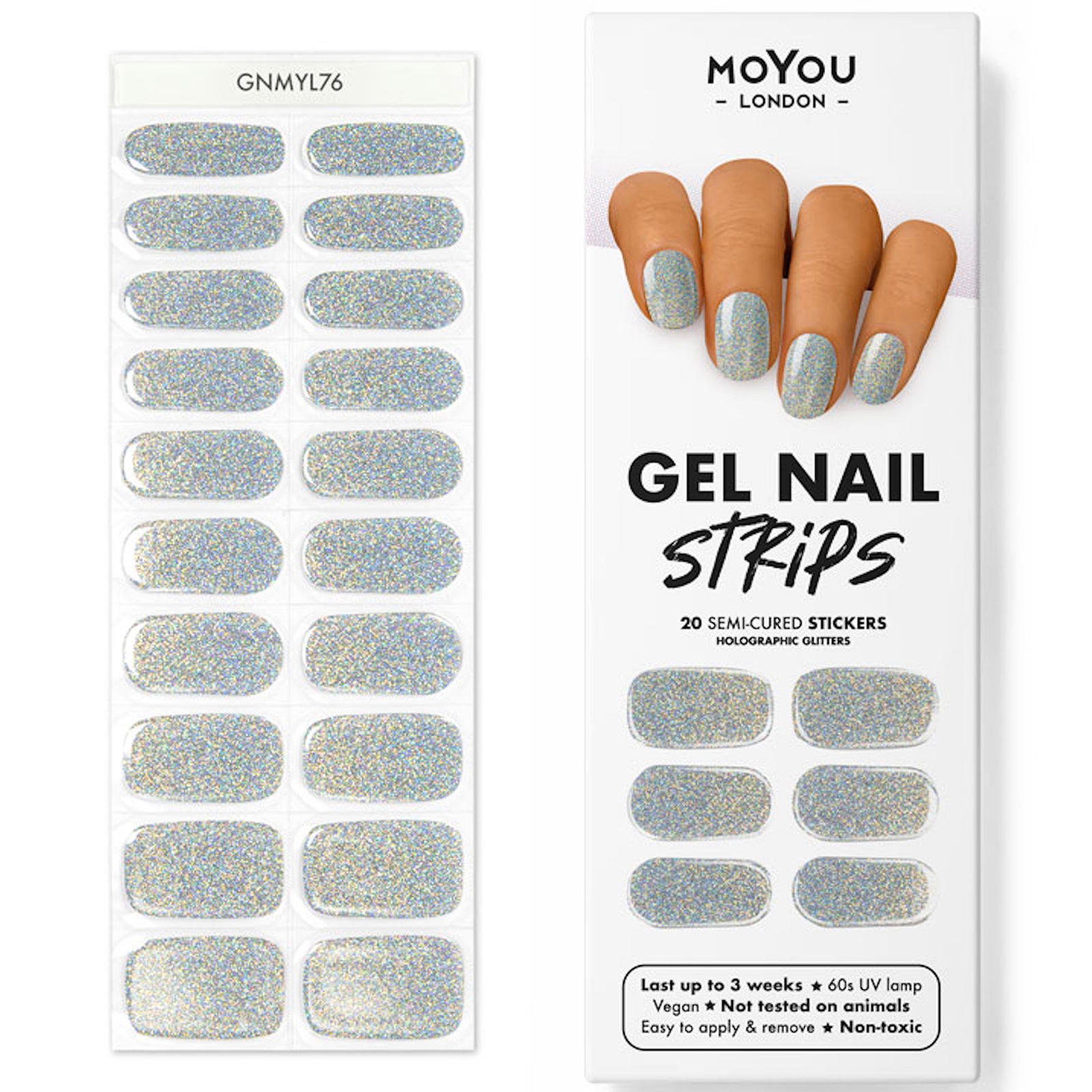 Shop Moyou London Moyou Gel Nail Strip - Glitters (various Options) - Too Glam To Give A Damn