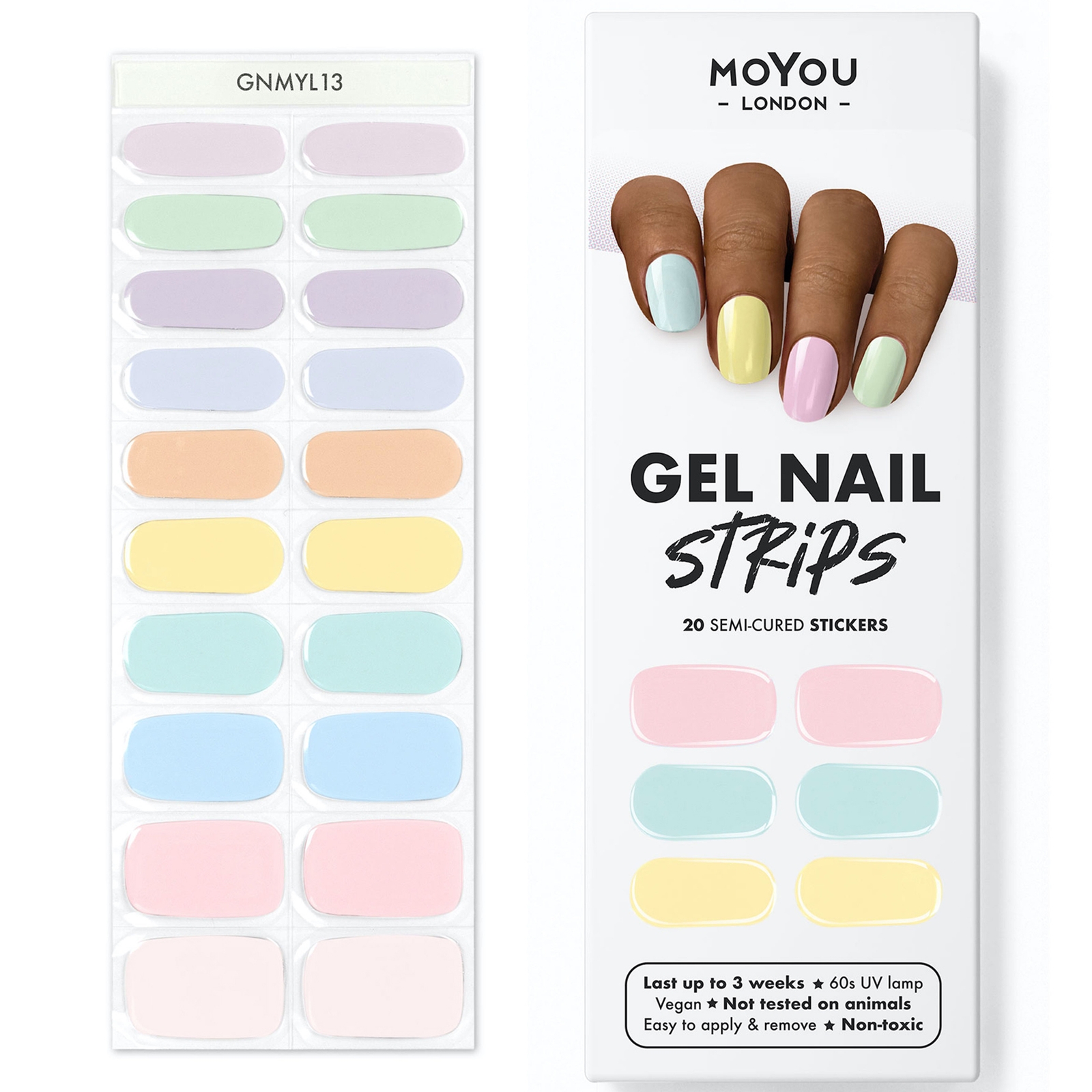MOYOU GEL NAIL STRIP - GLITTERS (VARIOUS OPTIONS) - PASTEL SWEETS
