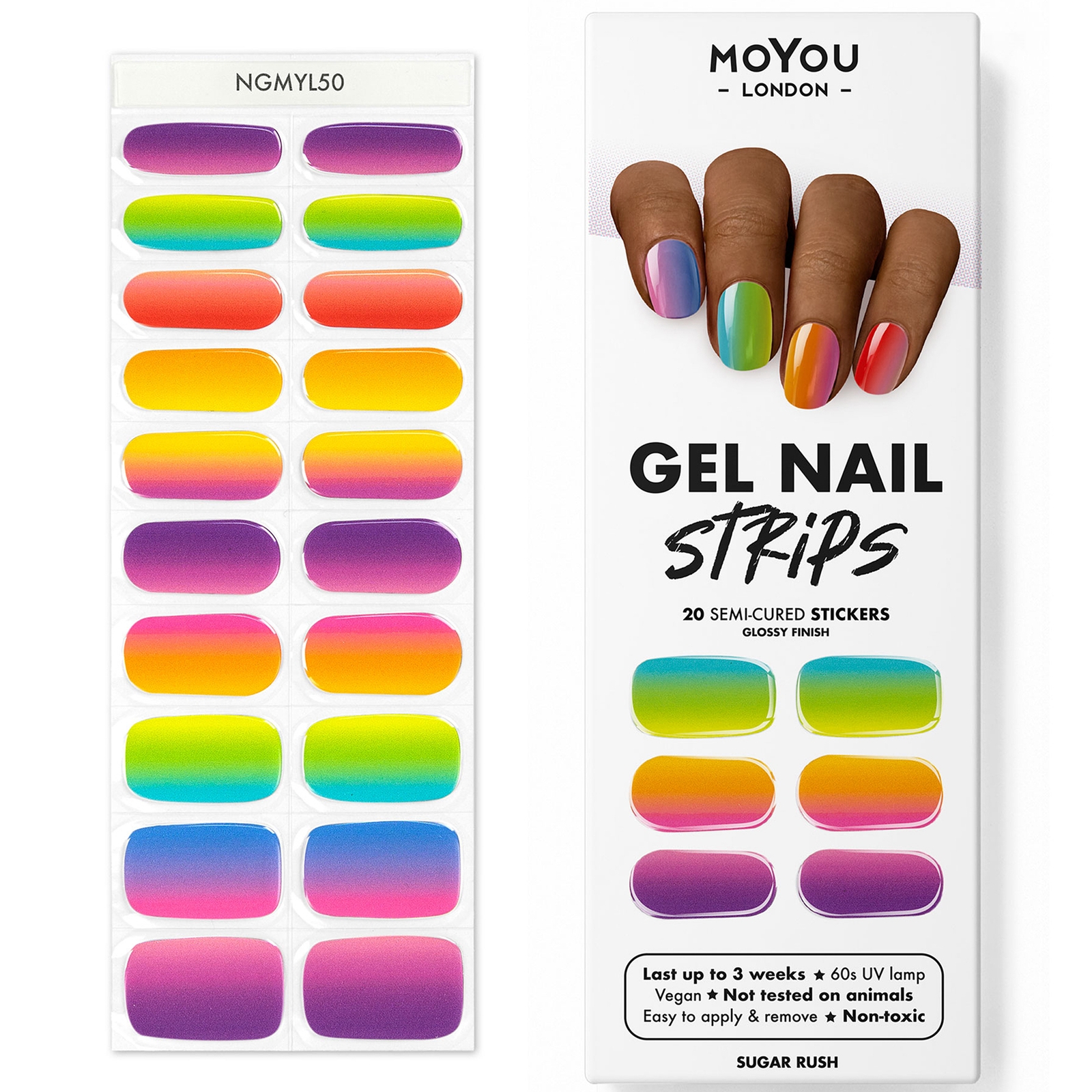 

MoYou Gel Nail Strip - Vibrant (Various Options) - Sugar Rush