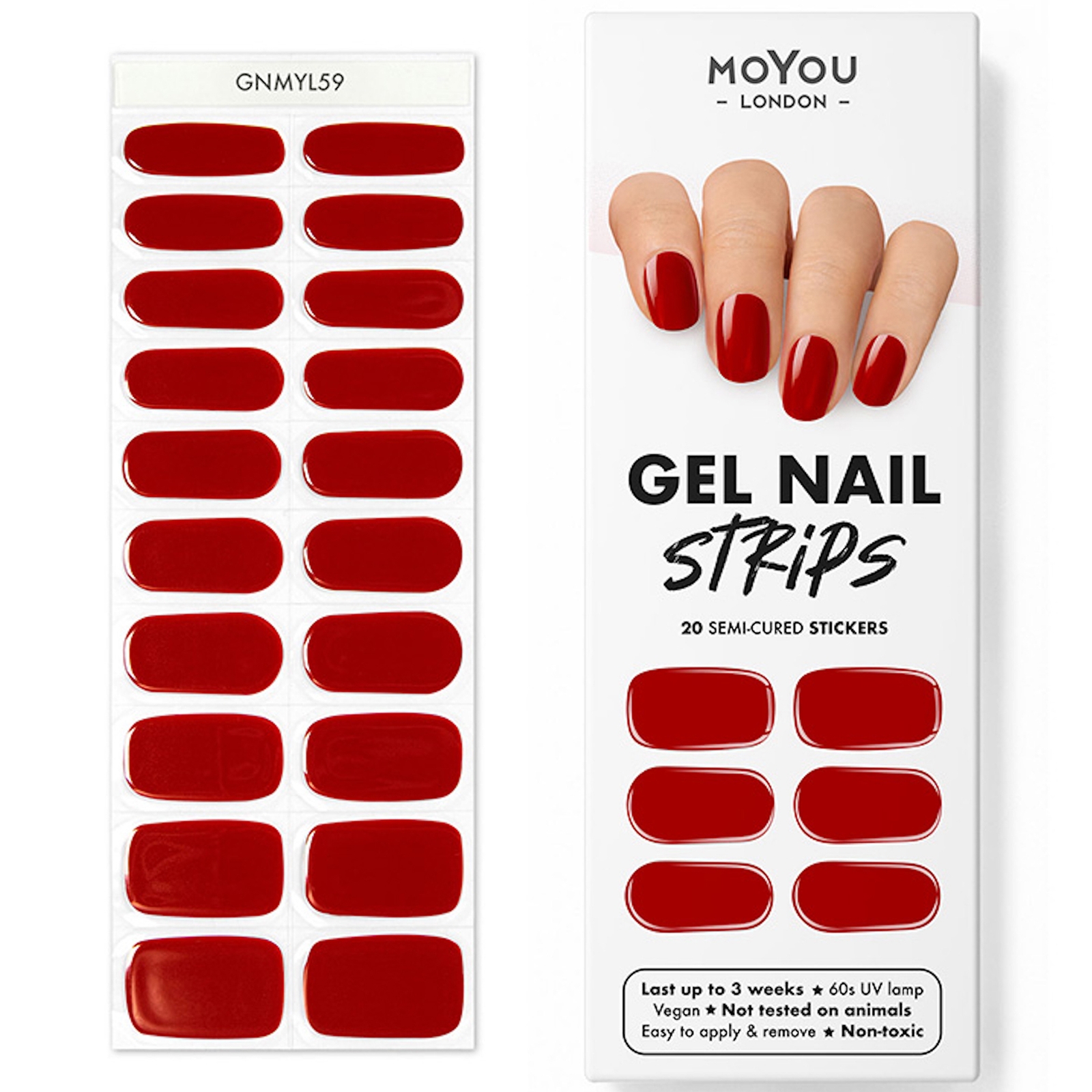 

MoYou Gel Nail Strip - Vibrant (Various Options) - Queen Of Hearts