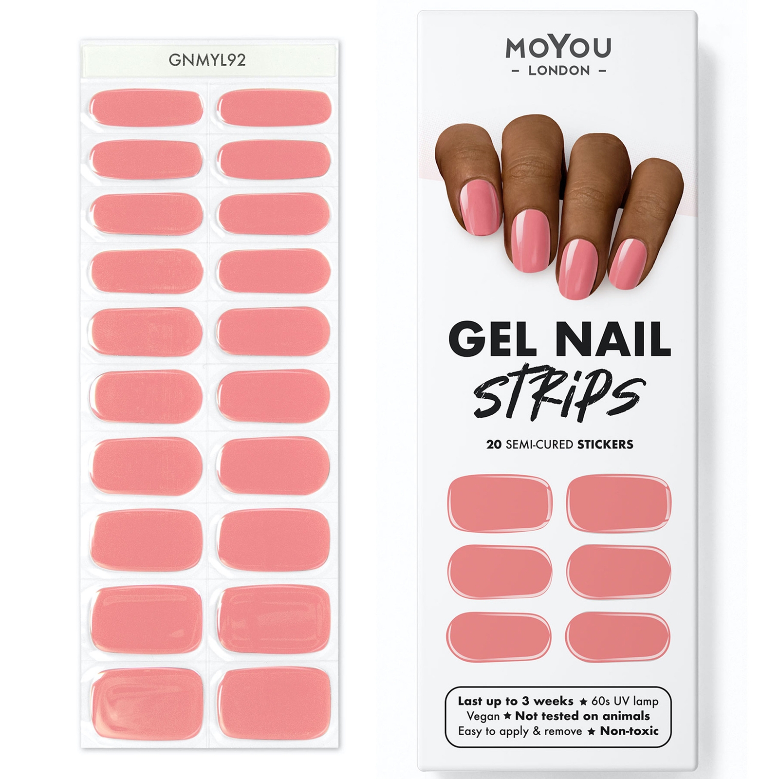 

MoYou Gel Nail Strip - Basics (Various Options) - Flamingo Blush