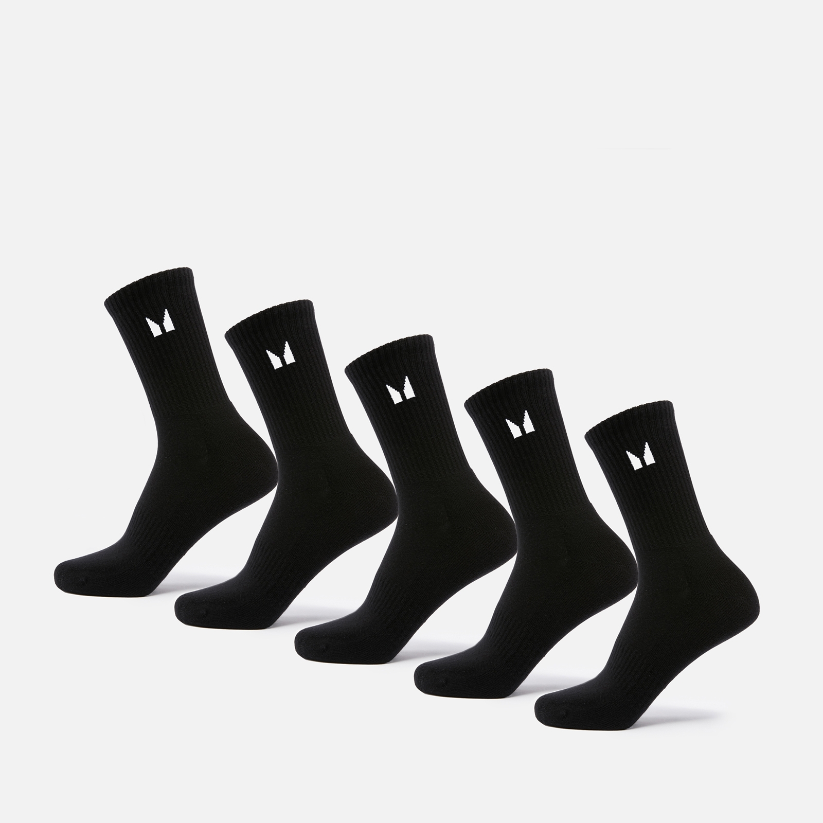 MP Unisex Crew Socks (5 Pack) - Black - UK 12-14