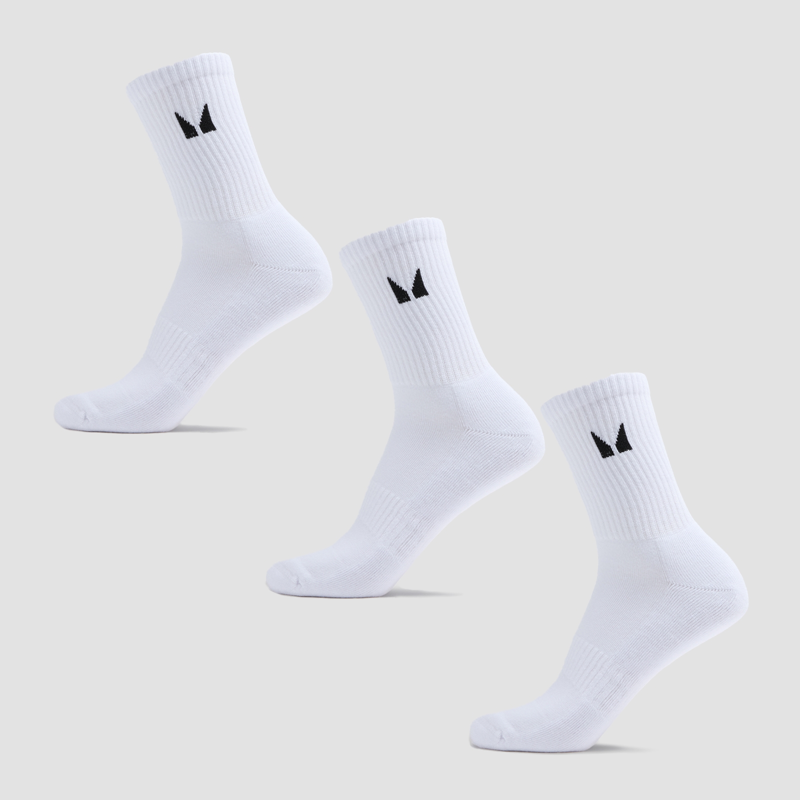 5059883435756 - Unisex Crew Socks (3 Pack) - White - UK 6-9