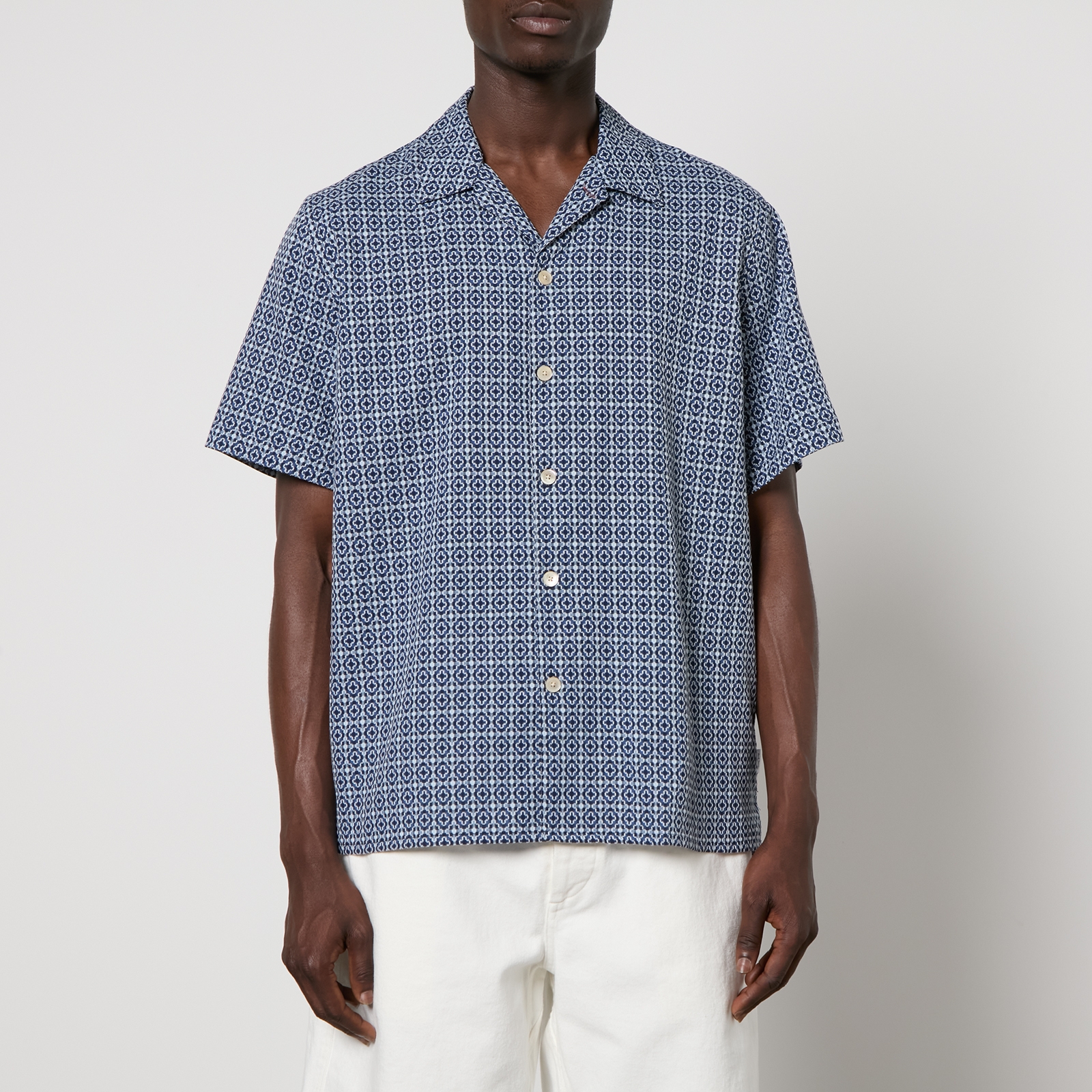 PS Paul Smith Boxy Pattern Jacquard Cotton Shirt - XL