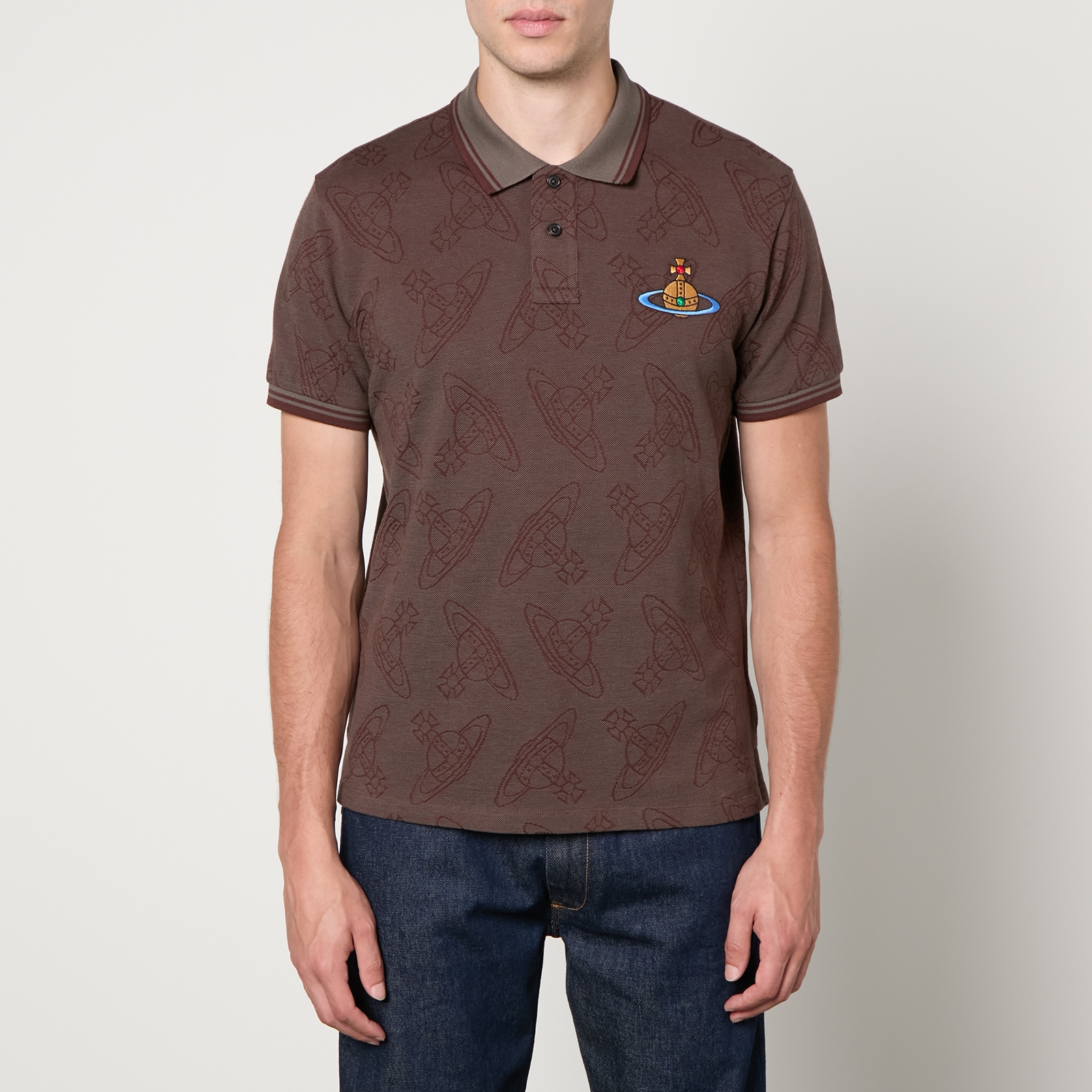Vivienne Westwood Allover Orb Cotton Polo Shirt - XL