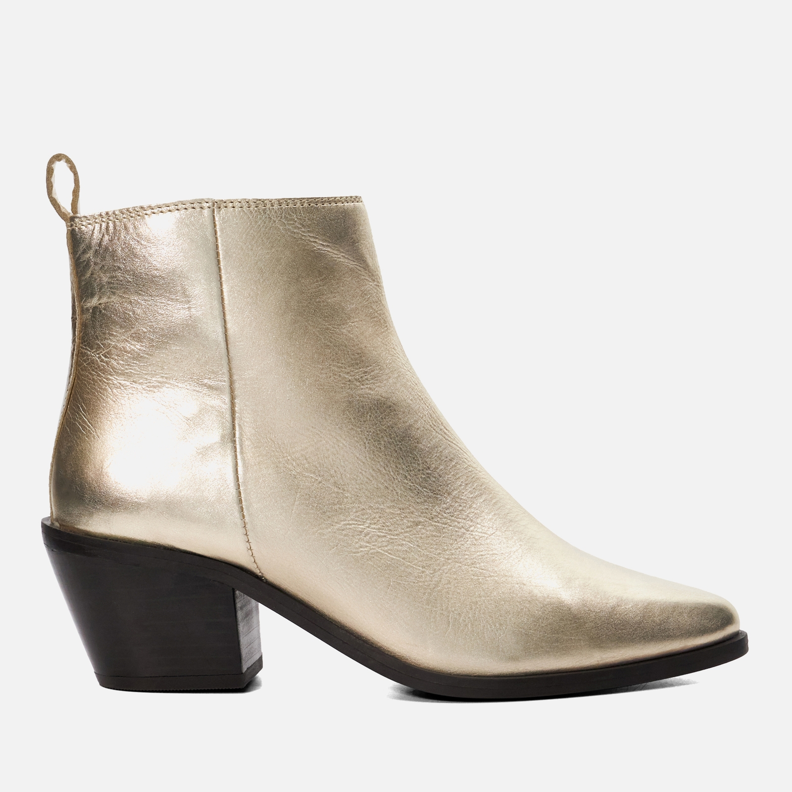 Dune London Women's Papz Leather Heeled Boots - Gold - UK 6