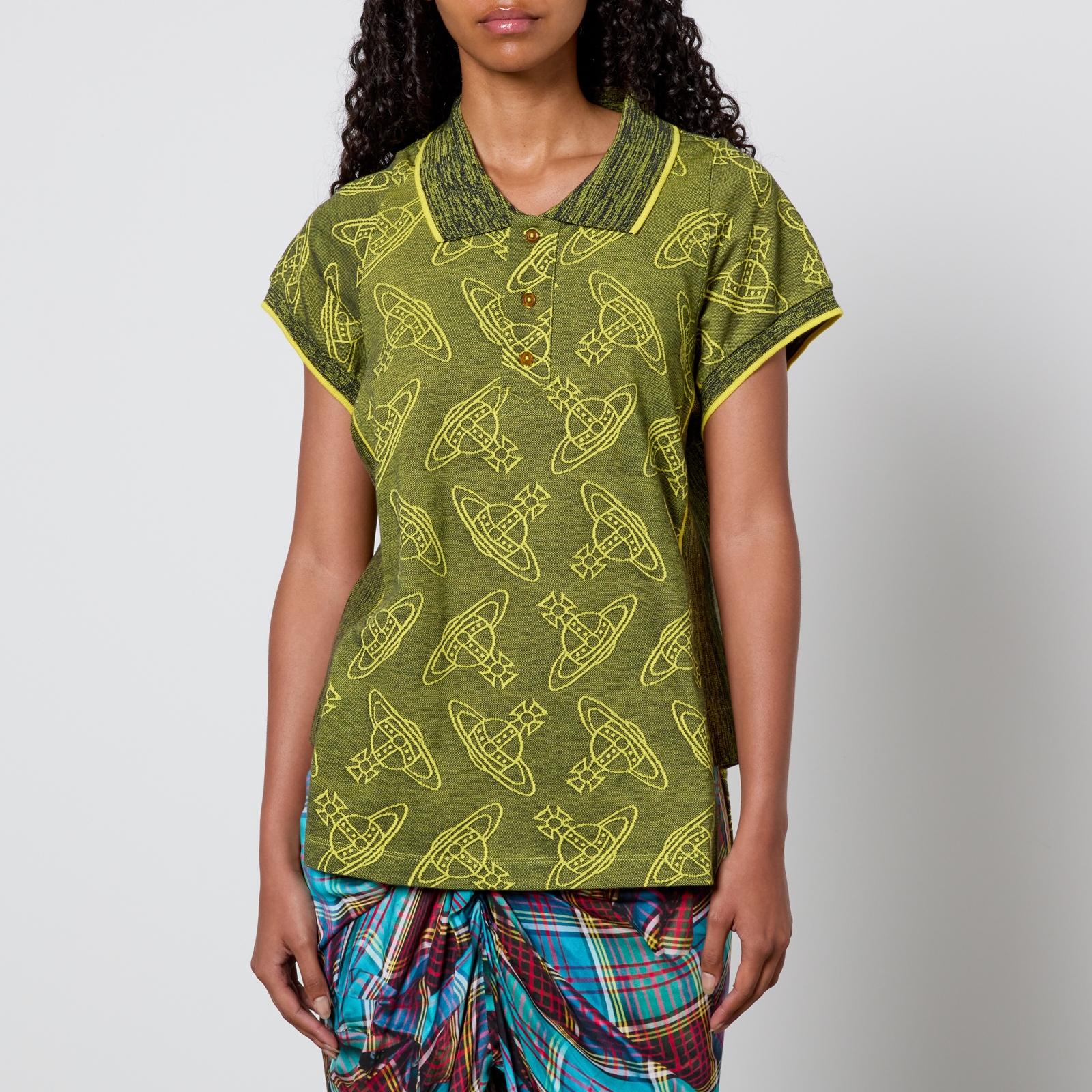 Vivienne Westwood Side Stripped Cotton-Jacquard Polo Shirt - M