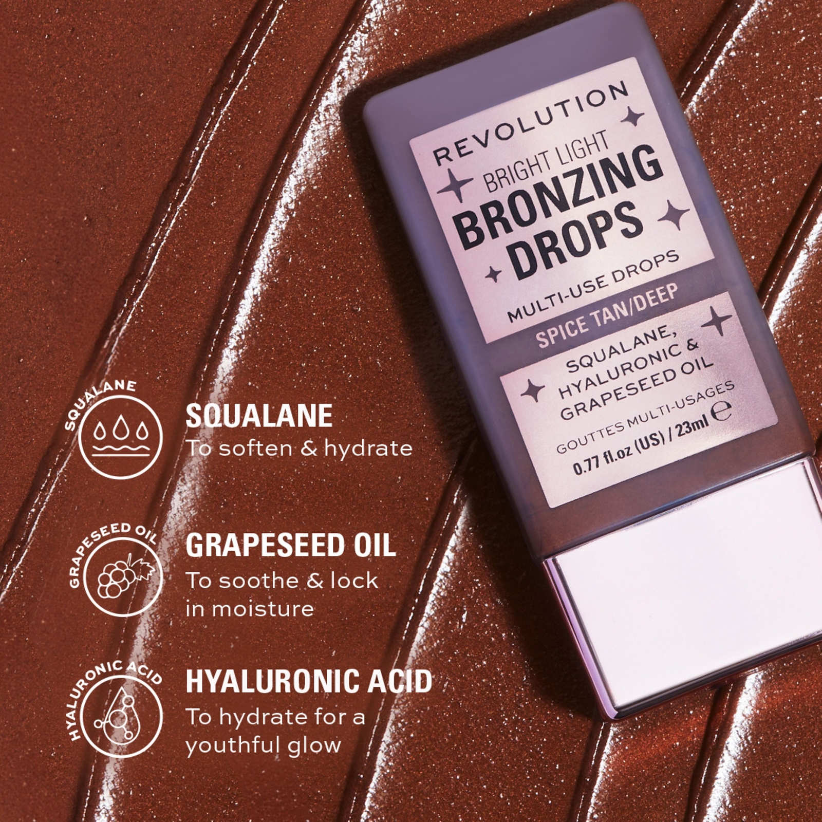 Thumbnail - Makeup Revolution Bronze and Glow Drop Duo (Various Shades) - Deep Bronze Spice