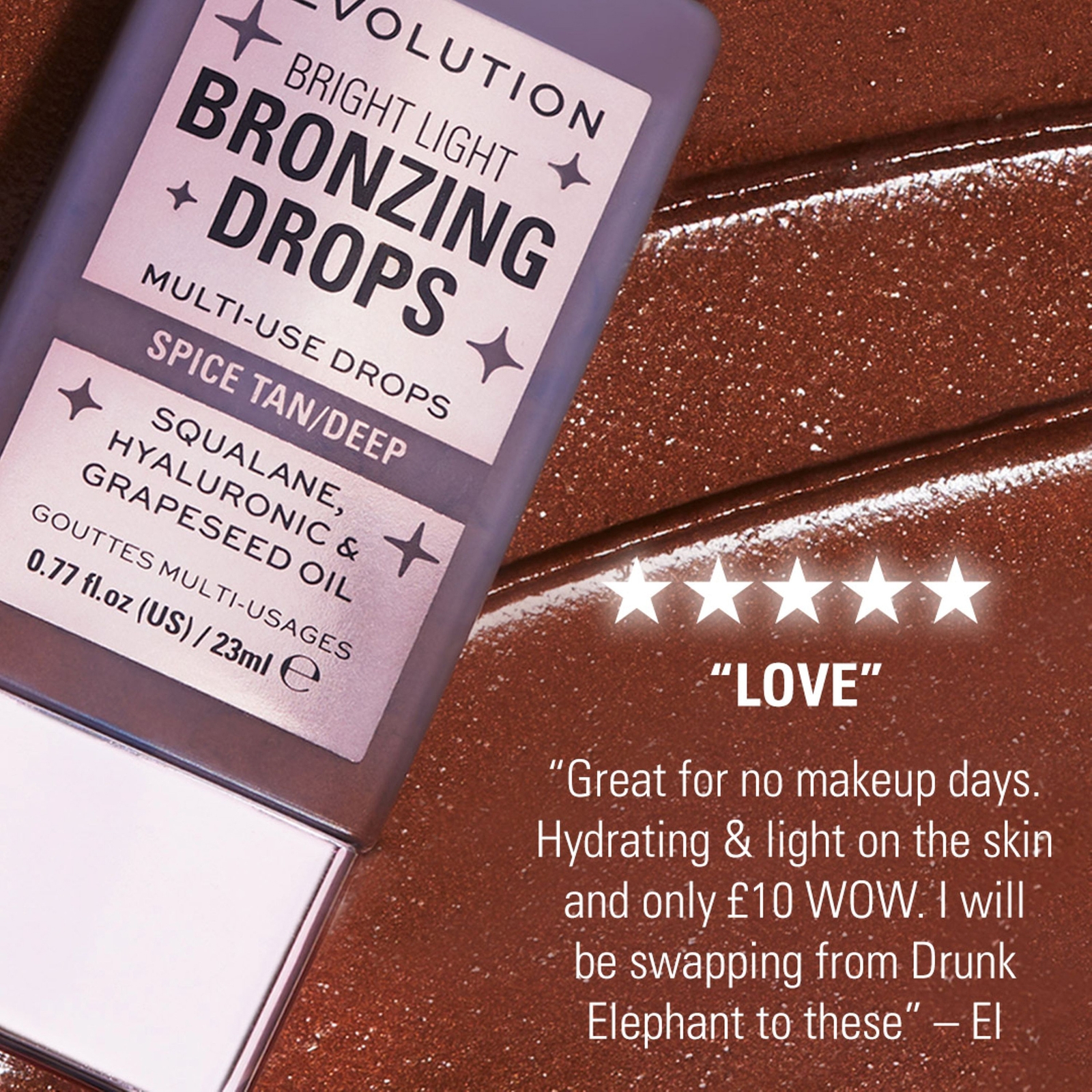 Thumbnail - Makeup Revolution Bronze and Glow Drop Duo (Various Shades) - Deep Bronze Spice