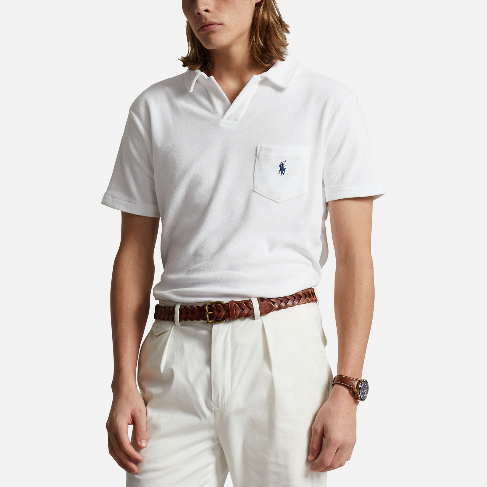 Polo Ralph Lauren Cotton-Terry Custom-Fit Polo Shirt - S