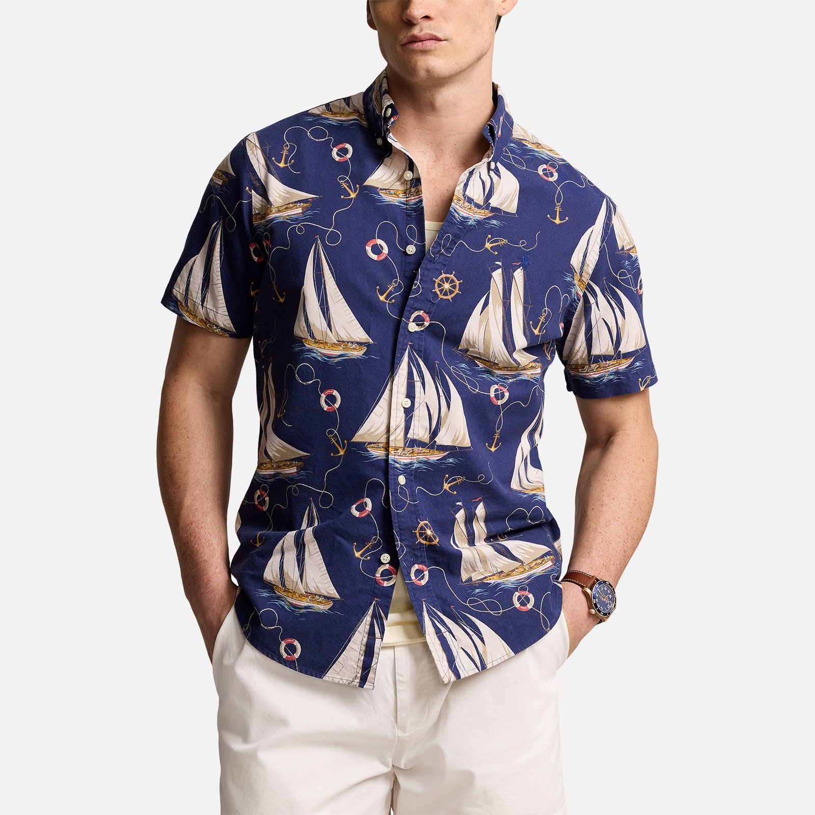 Polo Ralph Lauren Anchor Cotton-Poplin Custom Slim Fit Shirt - S