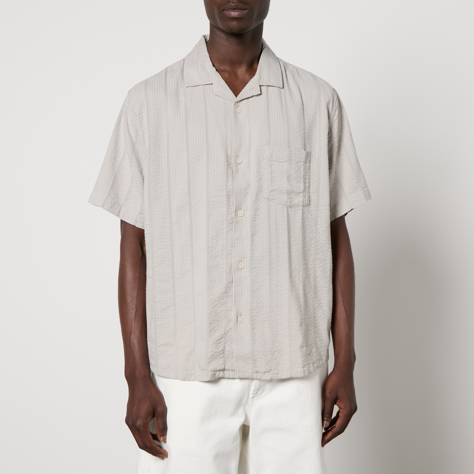 Corridor Striped Cotton-Blend Seersucker Shirt - M