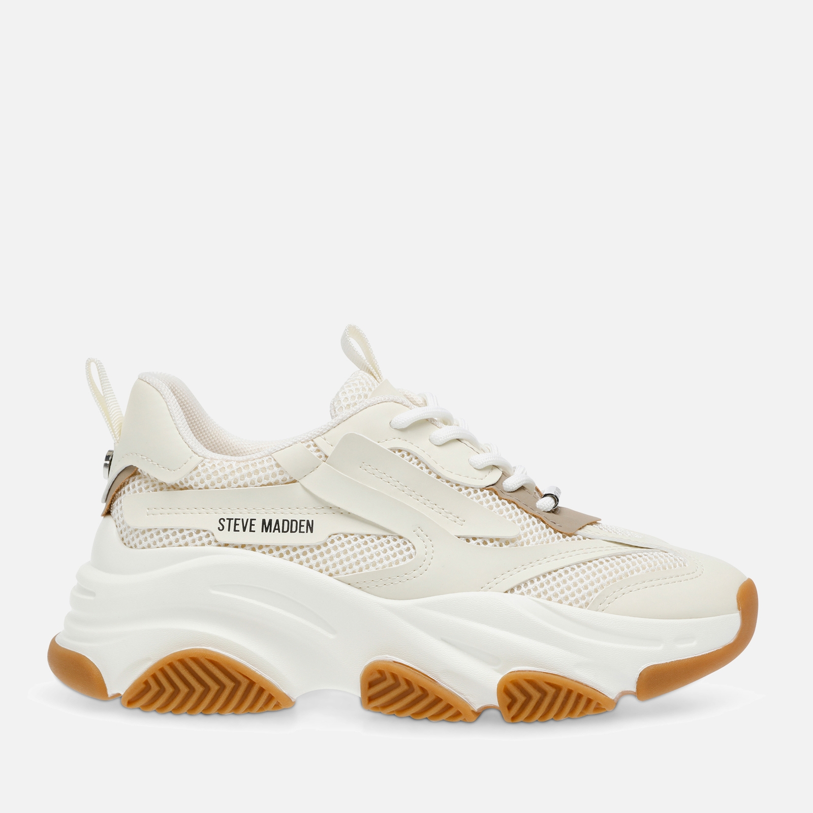 Steve Madden Women's Possession-E Trainers - White/Gum - UK 4